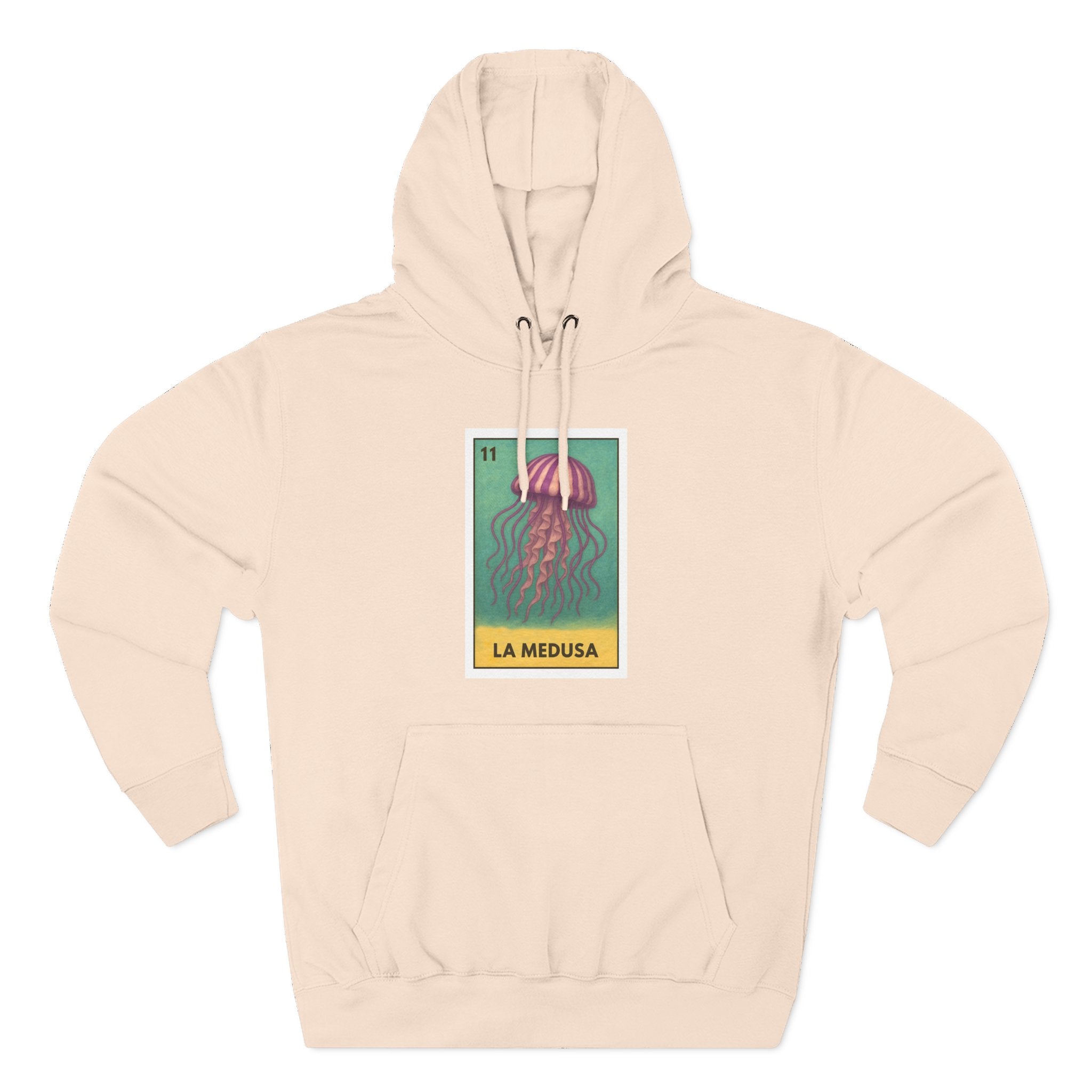 Sea Jelly Lotería Unisex - Pull-Over Cotton Blend Fleece Hoodie (La Medusa)