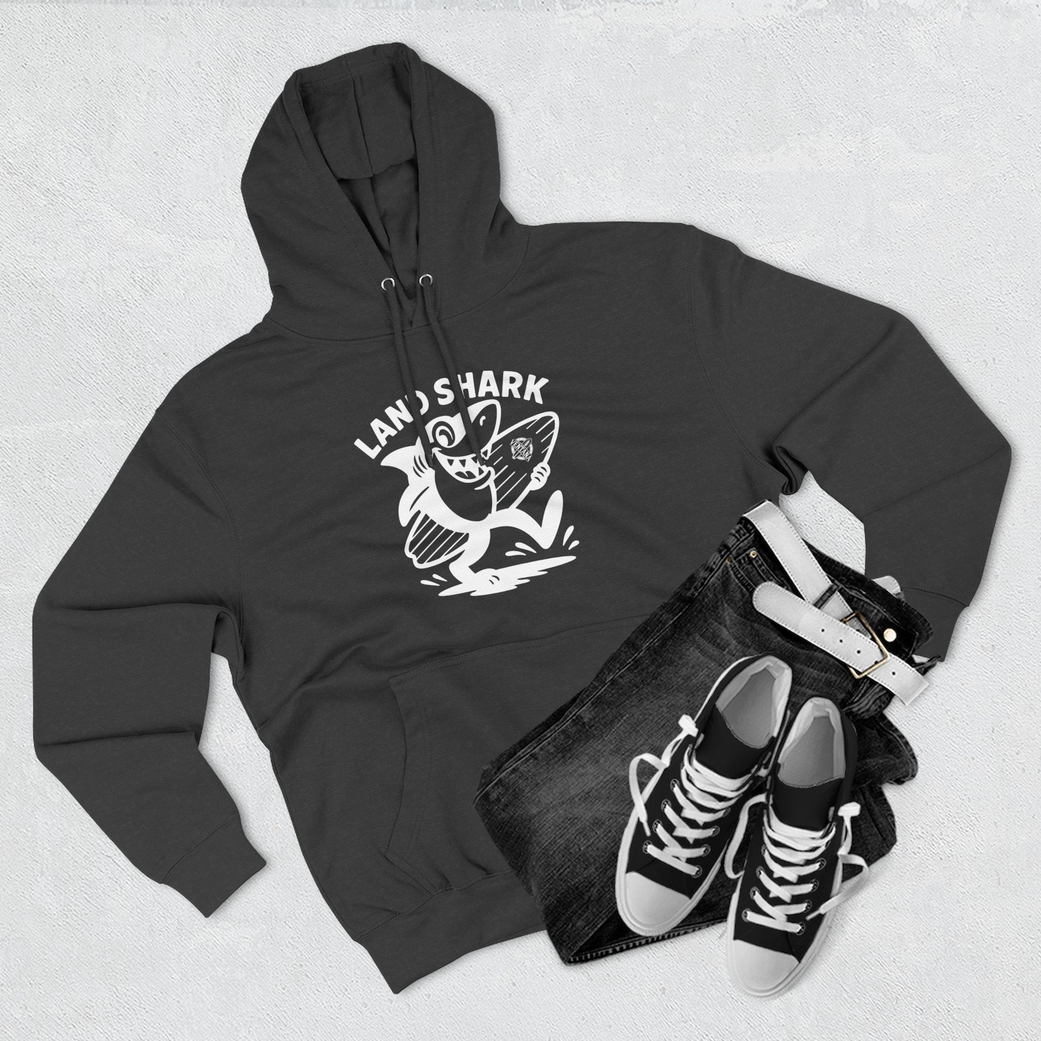 Land Shark Unisex - Pull-Over Cotton Blend Fleece Hoodie