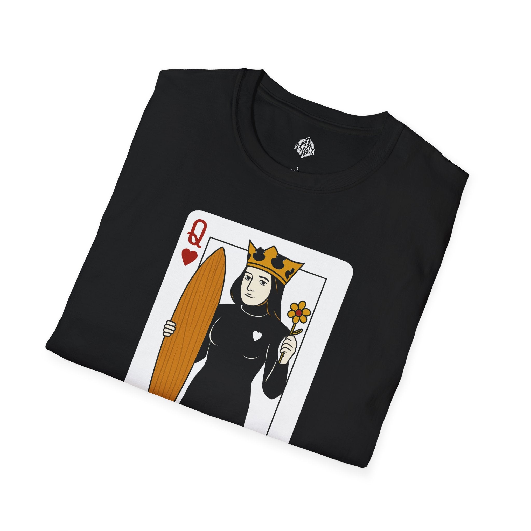 Queen of Hearts Surfer Unisex - U.S. Cotton T-Shirt