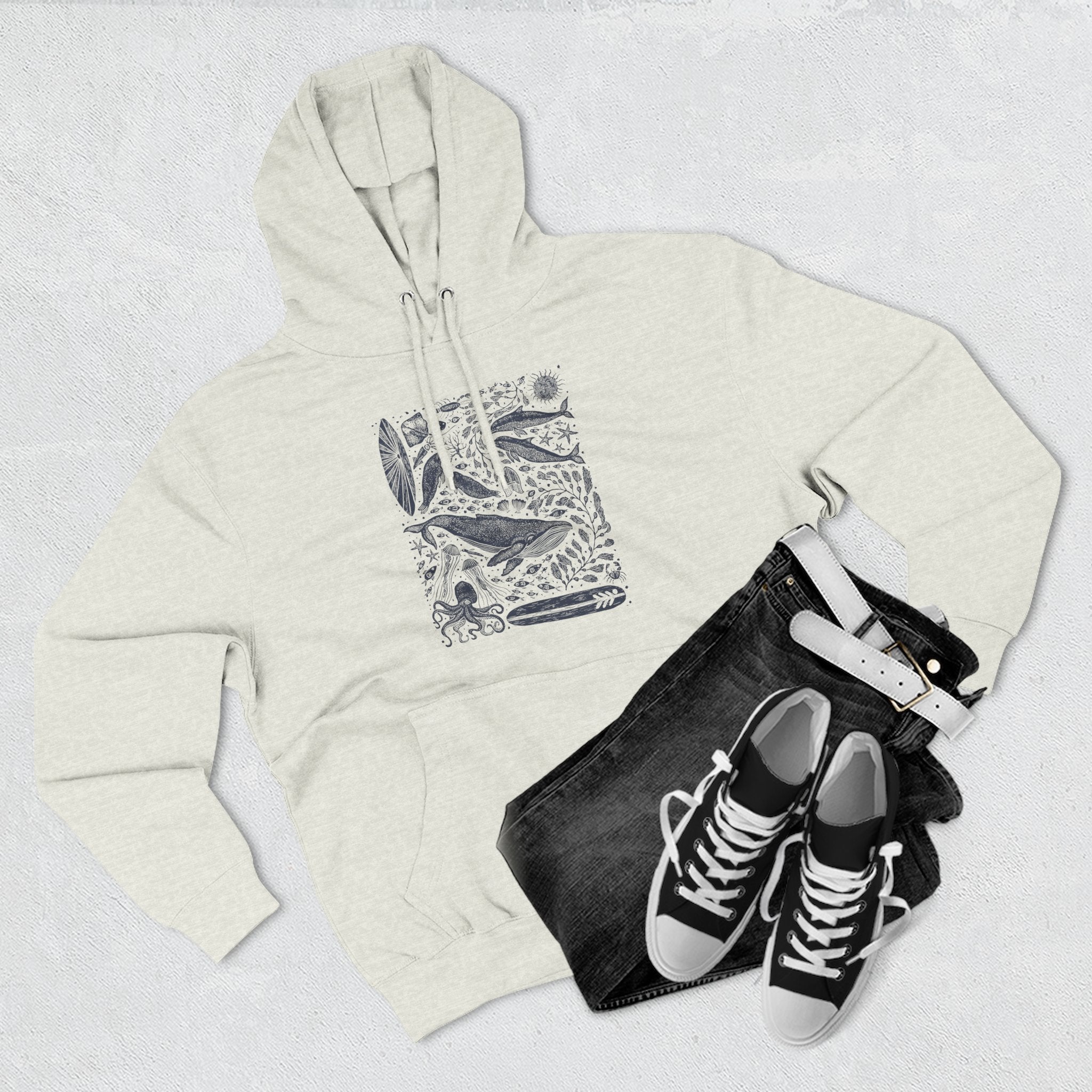 Ventana Marine Life by Lili Arnold Unisex - Pull-Over Cotton Blend Fleece Hoodie