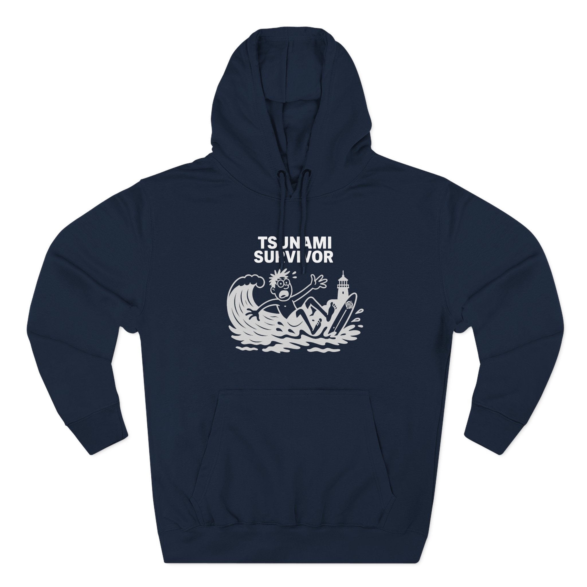 Tsunami Survivor Unisex - Pull-Over Cotton Blend Fleece Hoodie