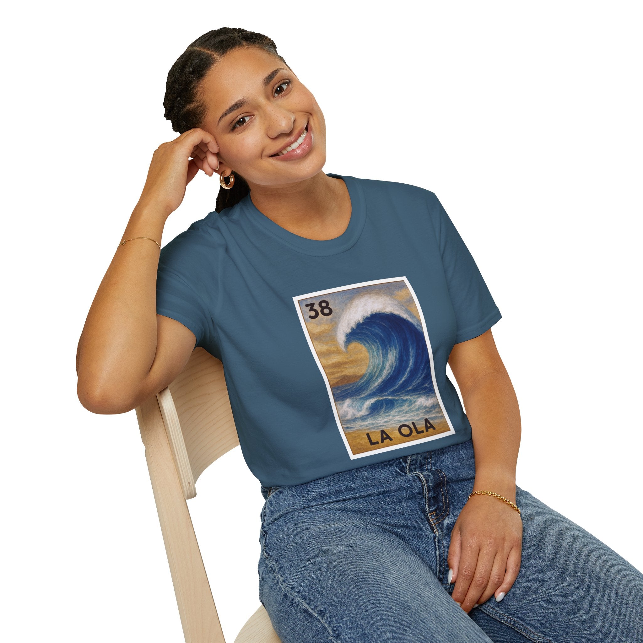 Wave Lotería Unisex - Soft Style U.S. Cotton T-Shirt (La Ola)