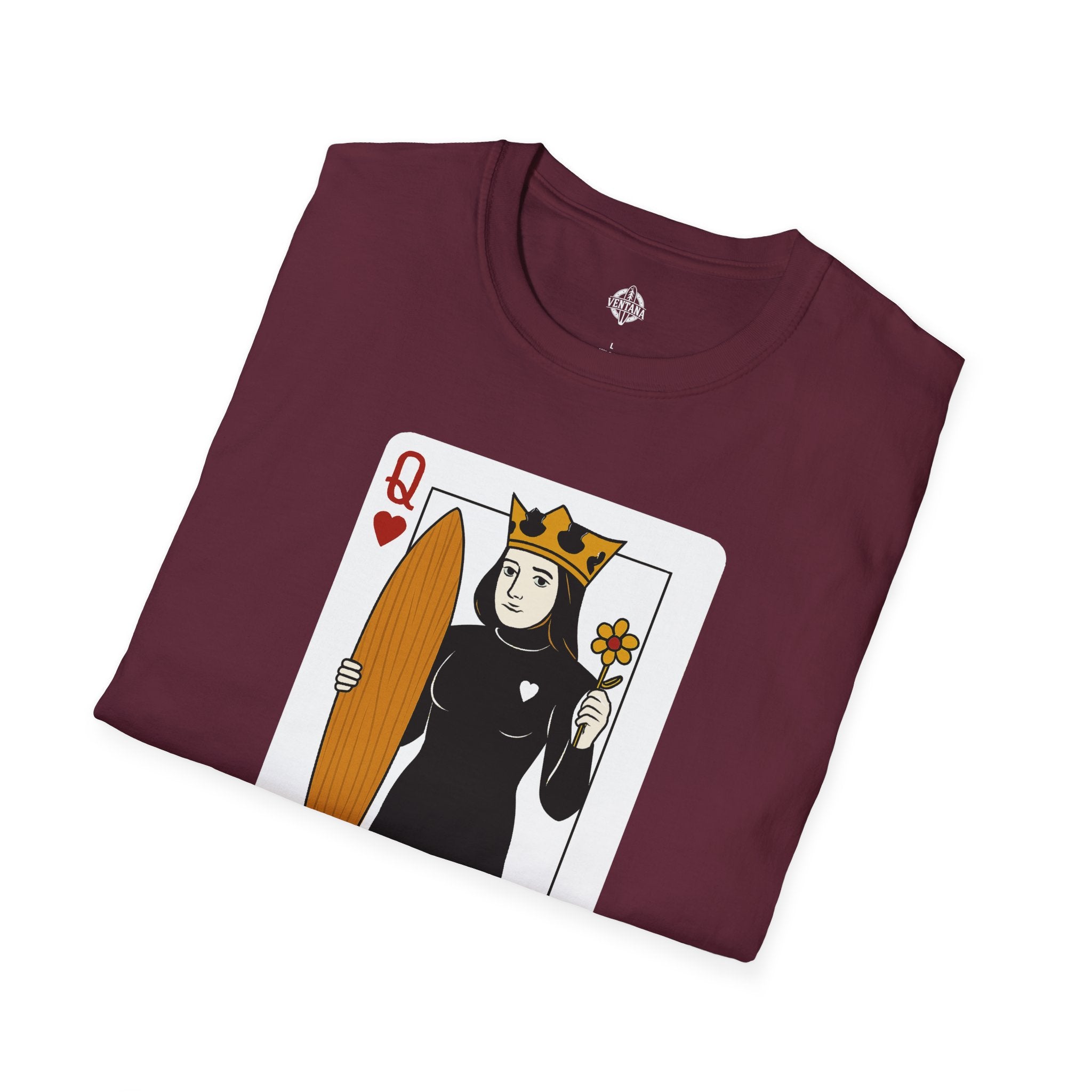 Queen of Hearts Surfer Unisex - U.S. Cotton T-Shirt