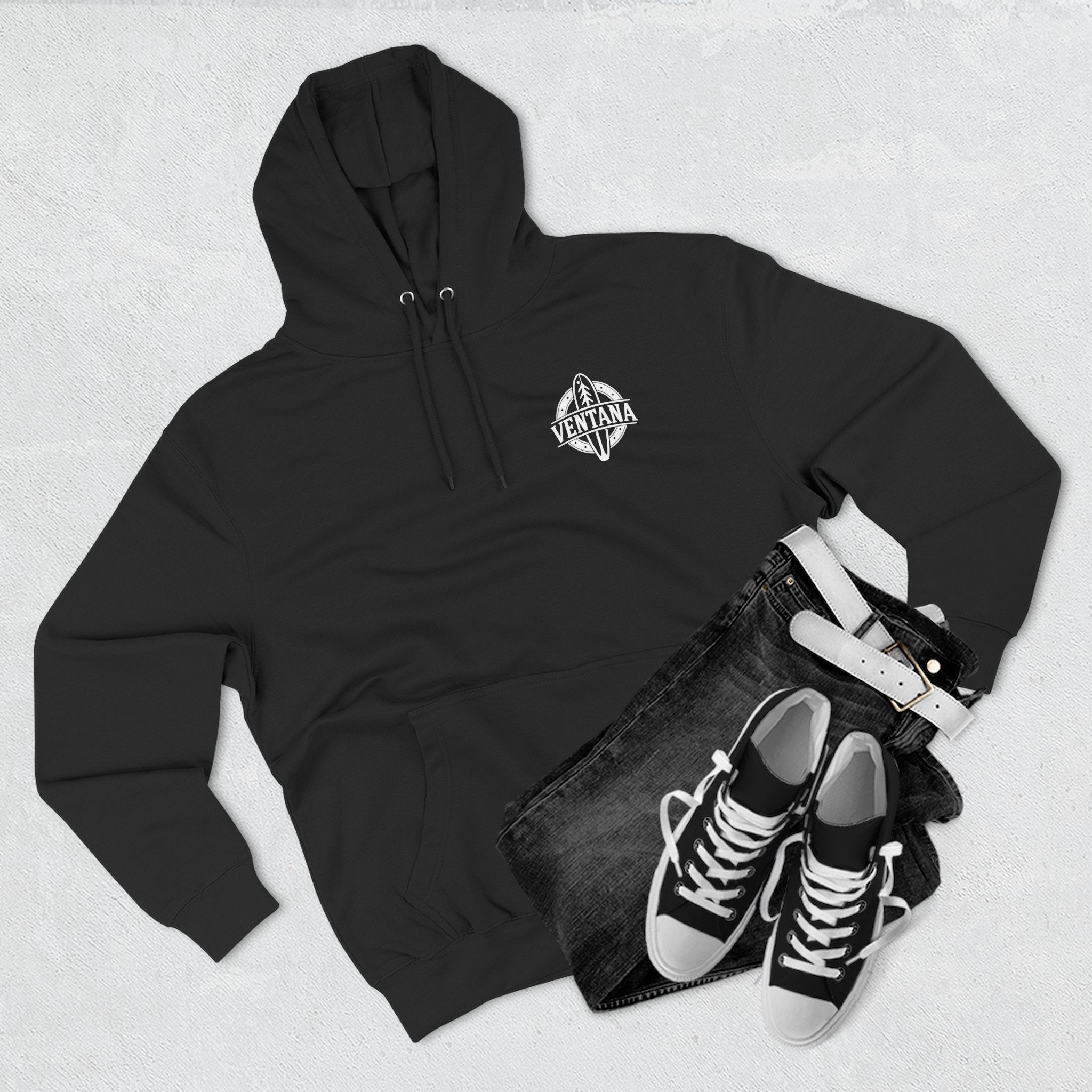 Ventana Surfsquatch by Thiago Bianchini Unisex - Pull-Over Cotton Blend Fleece Hoodie