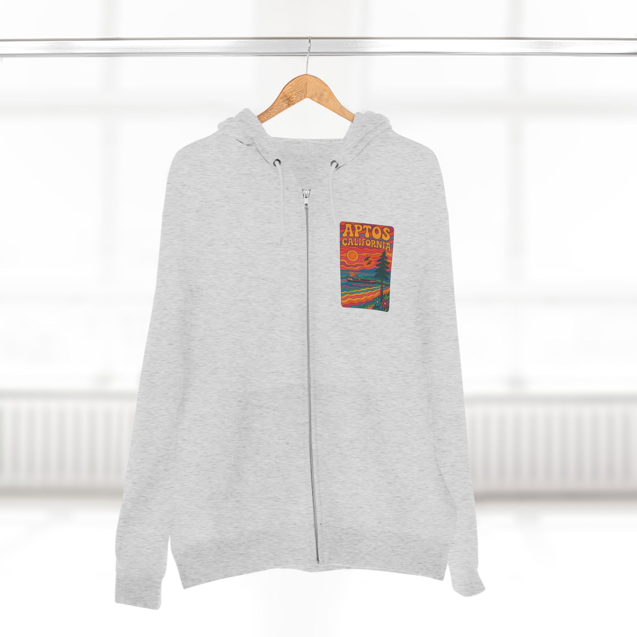 Aptos California Psychedelic Unisex - Zip Cotton Blend Fleece Hoodie