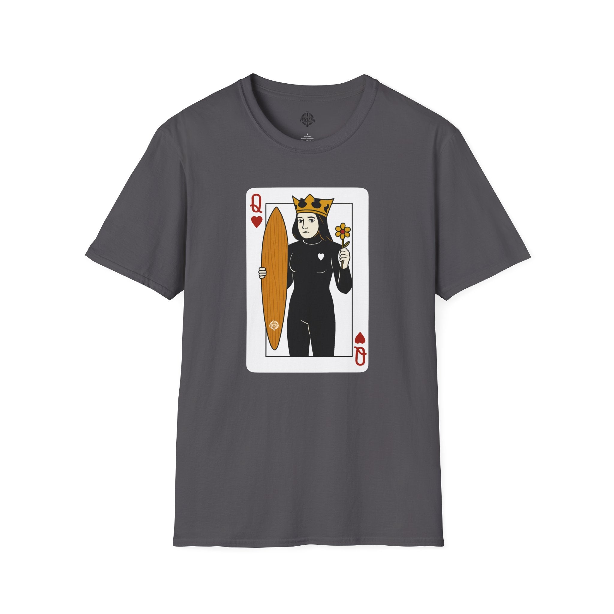 Queen of Hearts Surfer Unisex - U.S. Cotton T-Shirt
