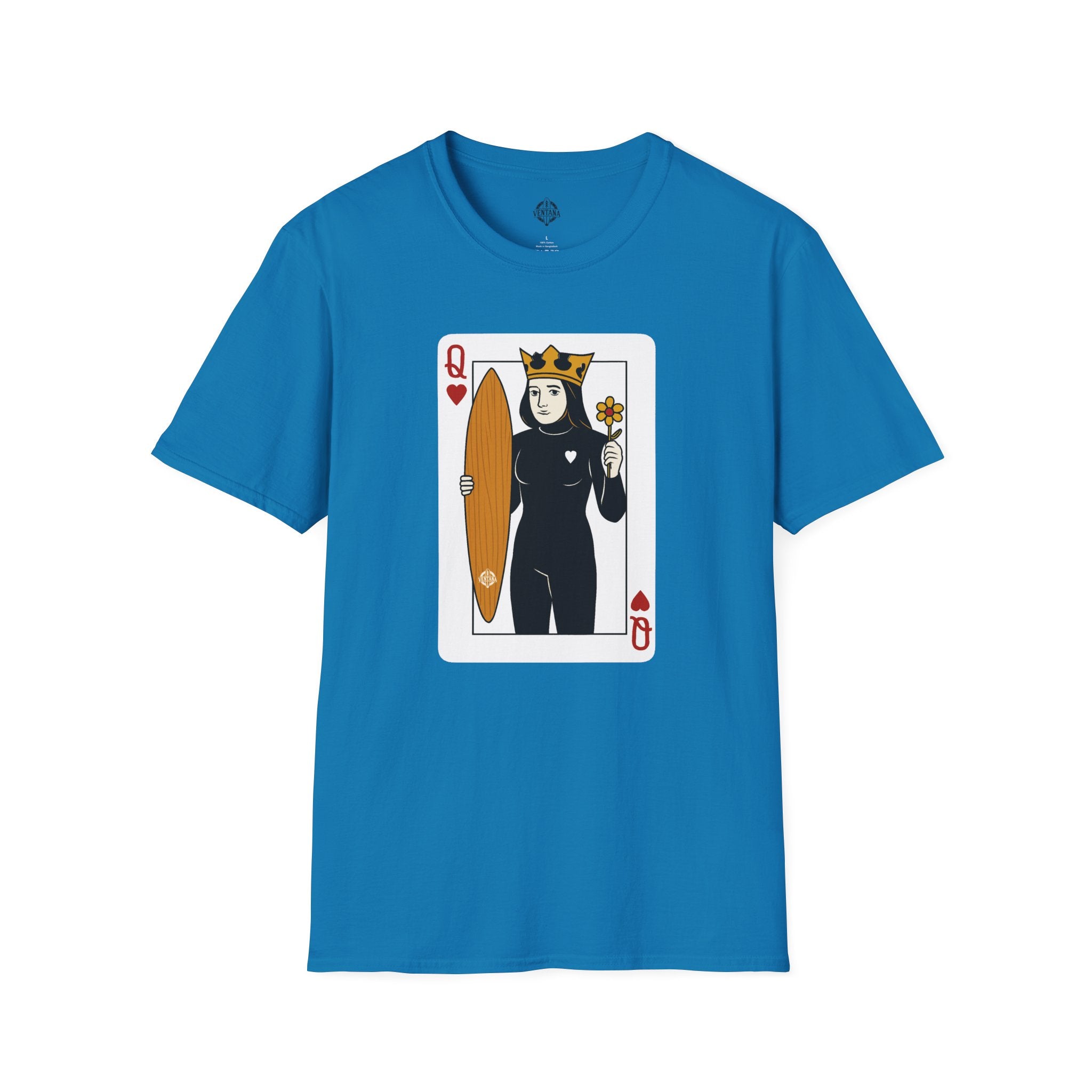 Queen of Hearts Surfer Unisex - U.S. Cotton T-Shirt