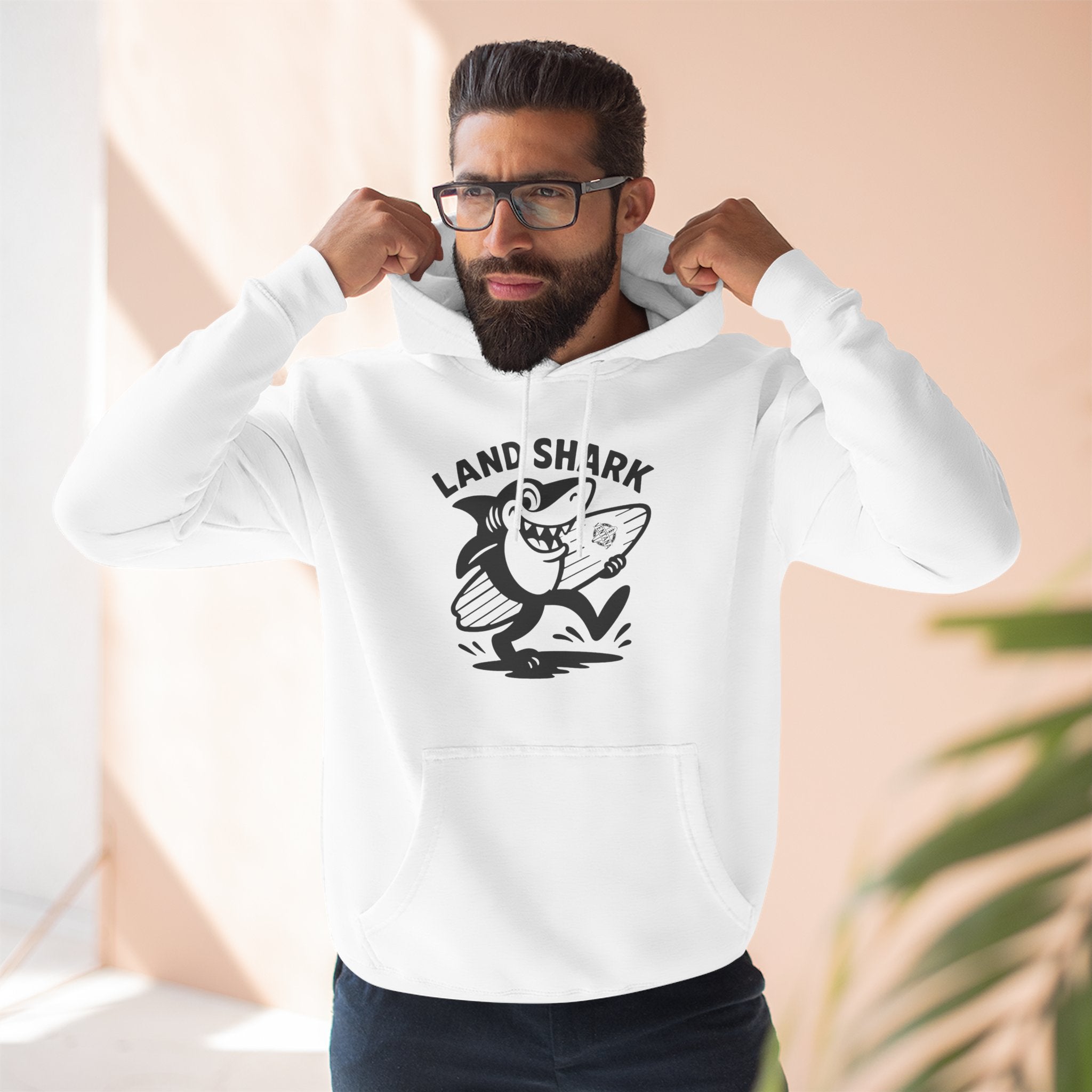 Land Shark Unisex - Pull-Over Cotton Blend Fleece Hoodie