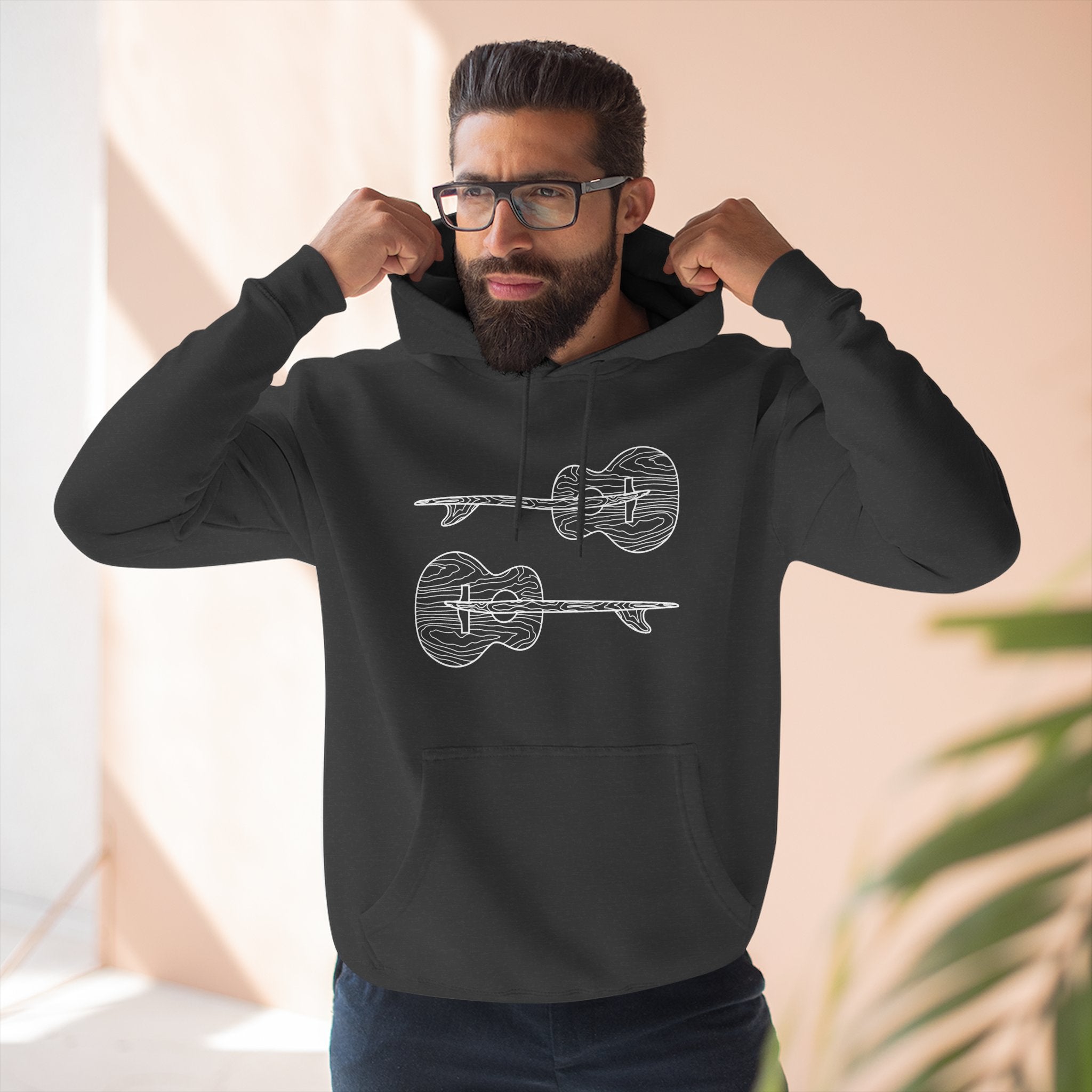 Ventana Santa Cruz Guitar Collab Unisex - Pull-Over Cotton Blend Fleece Hoodie