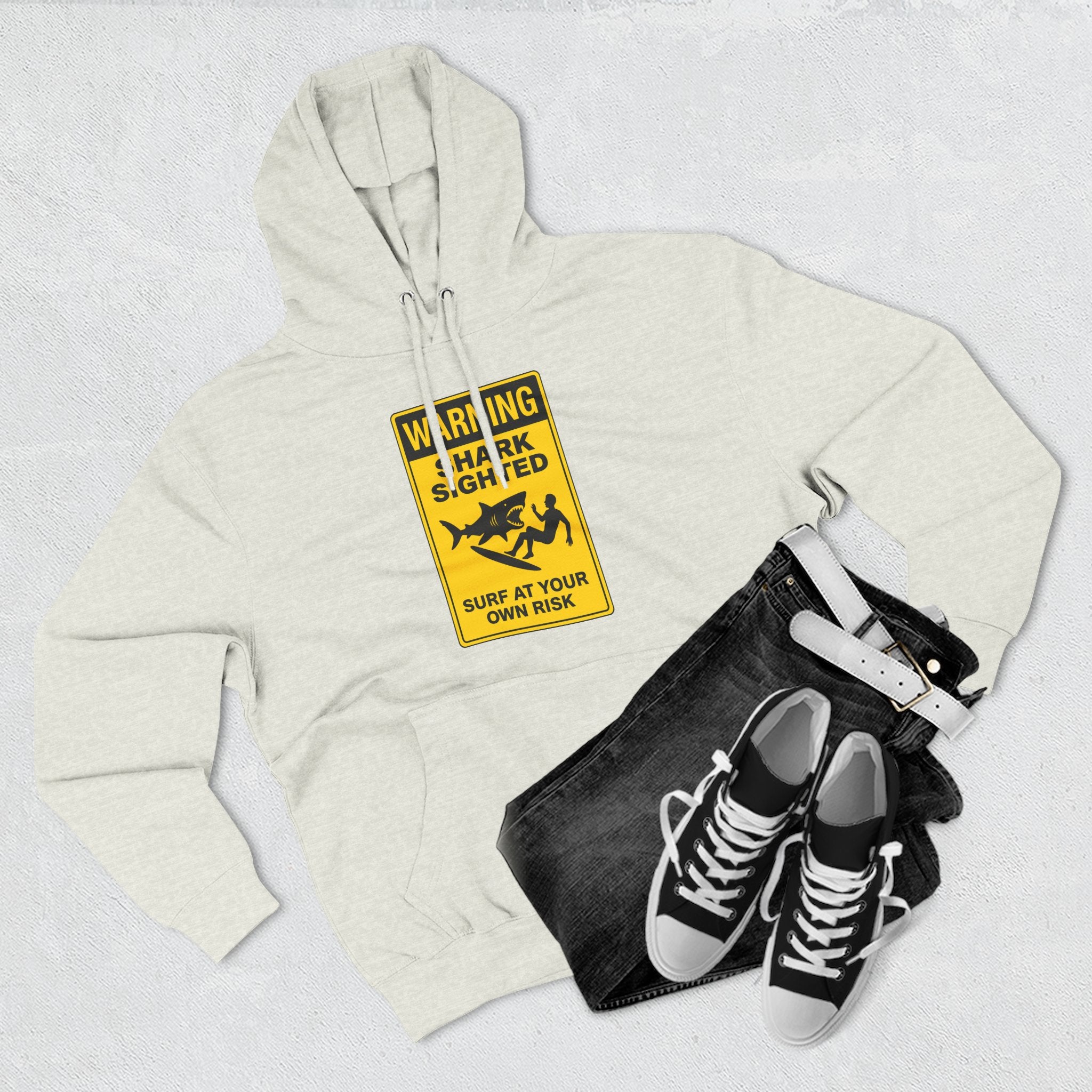 Shark Sighted Unisex - Pull-Over Cotton Blend Fleece Hoodie