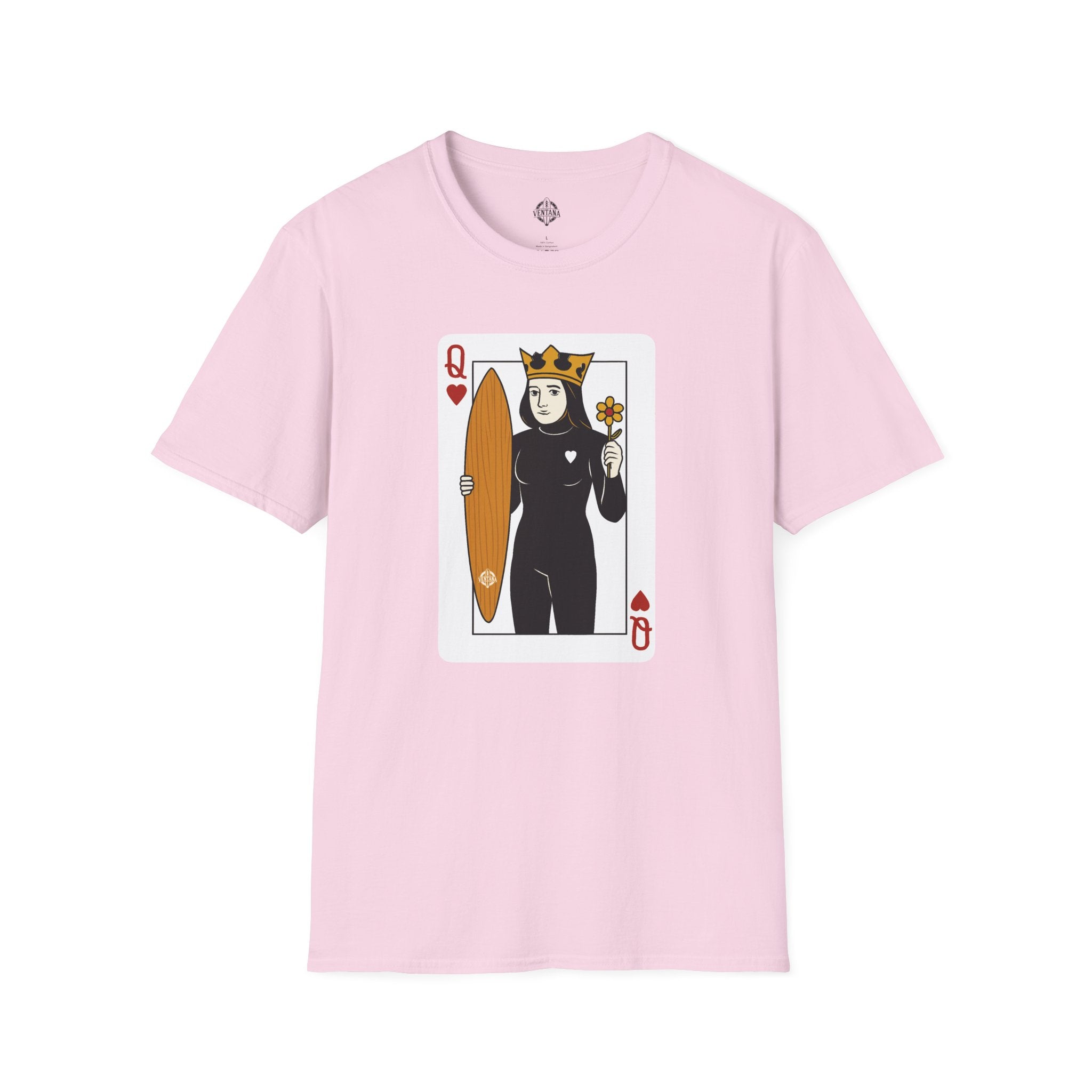 Queen of Hearts Surfer Unisex - U.S. Cotton T-Shirt