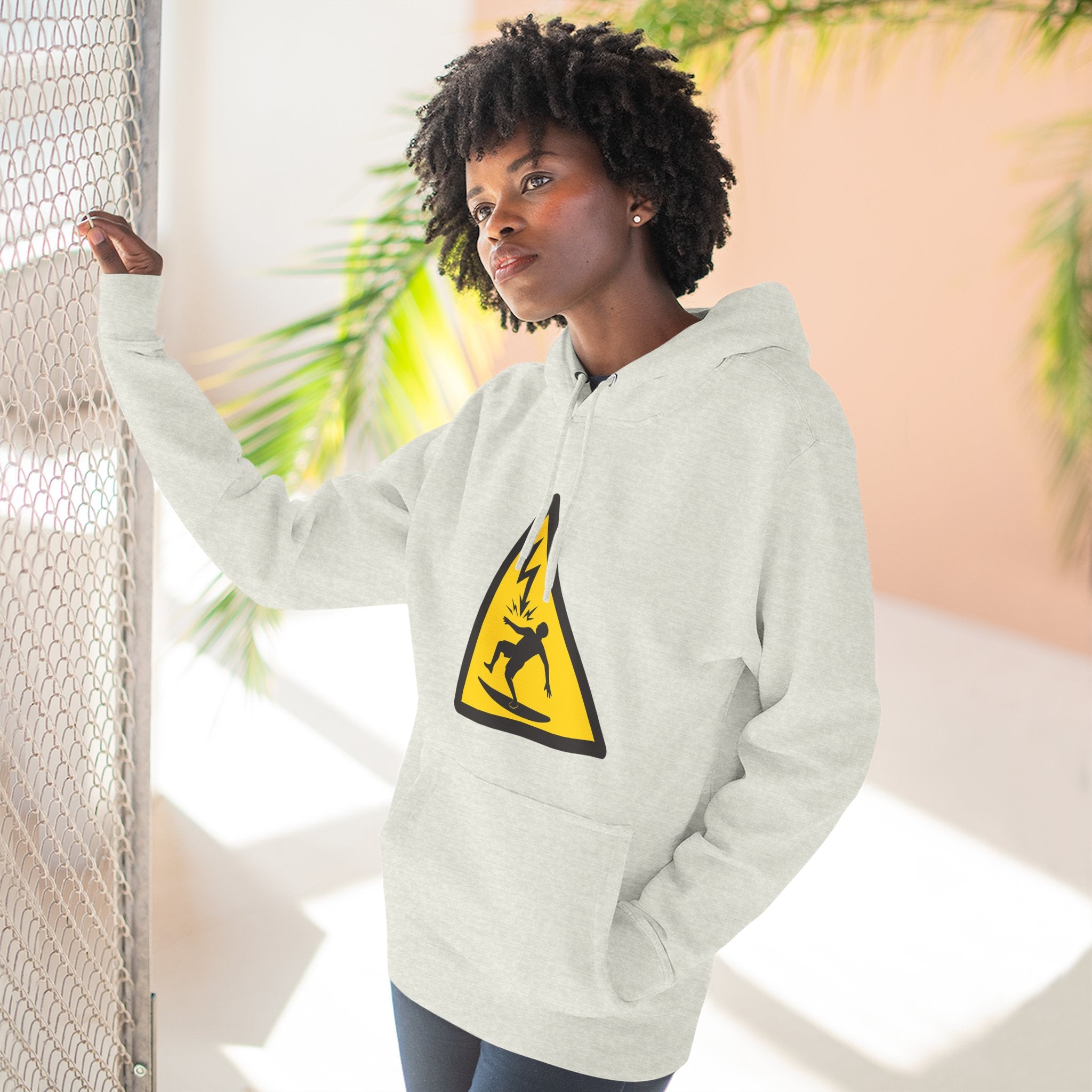 Electric Surfer Unisex - Pull-Over Cotton Blend Fleece Hoodie
