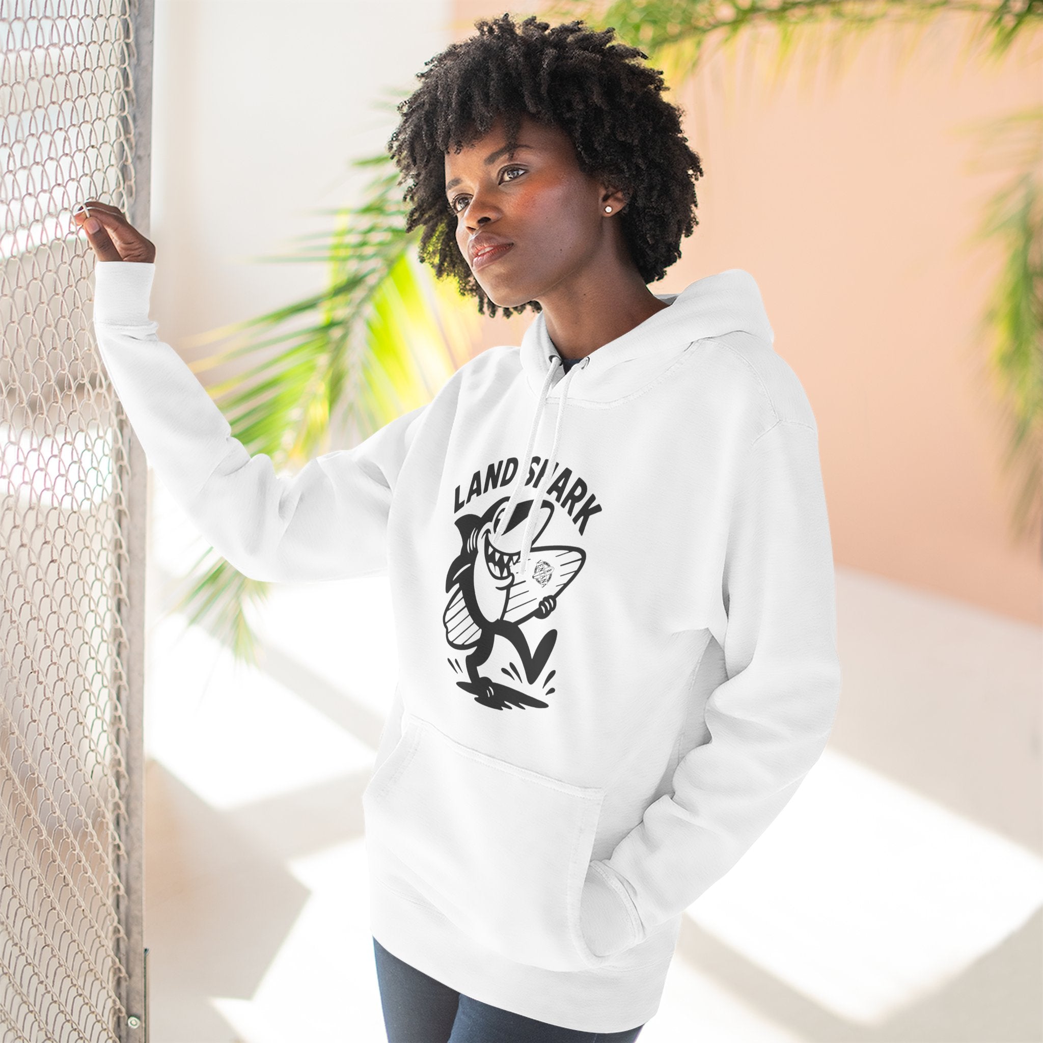Land Shark Unisex - Pull-Over Cotton Blend Fleece Hoodie