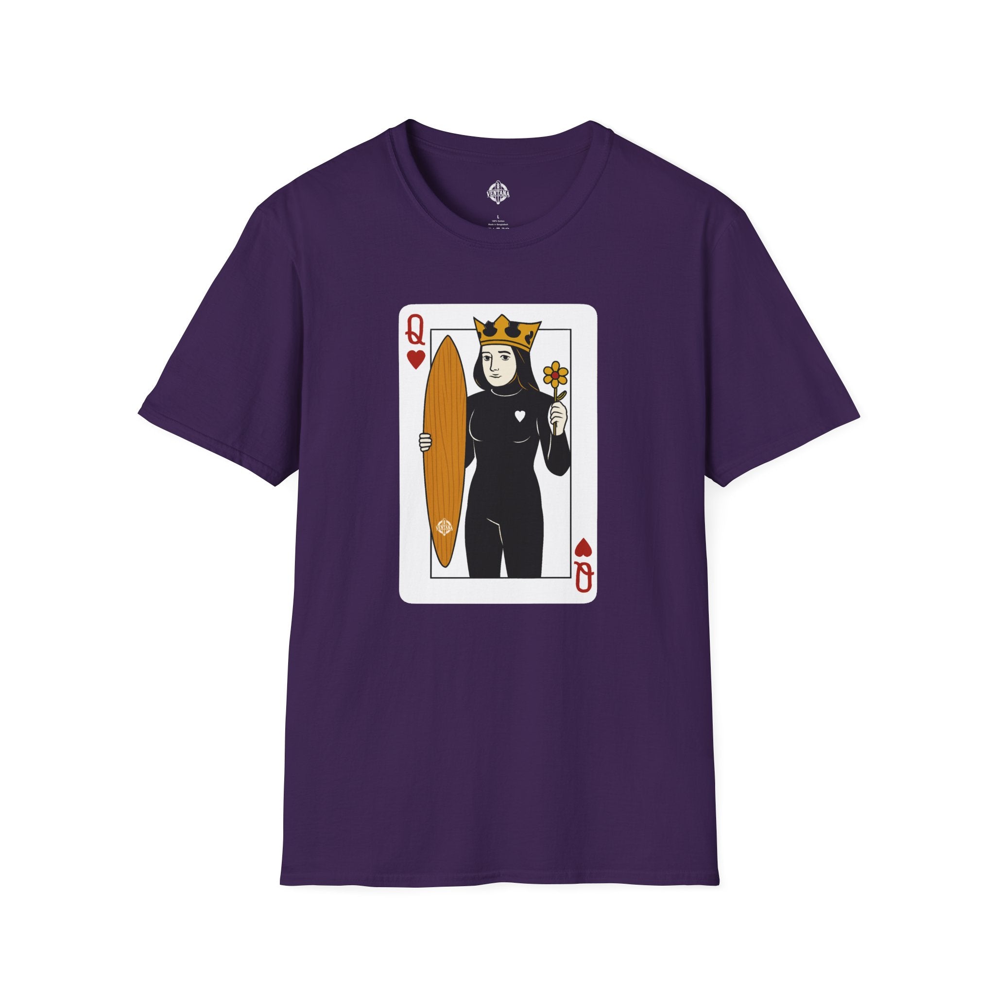 Queen of Hearts Surfer Unisex - U.S. Cotton T-Shirt