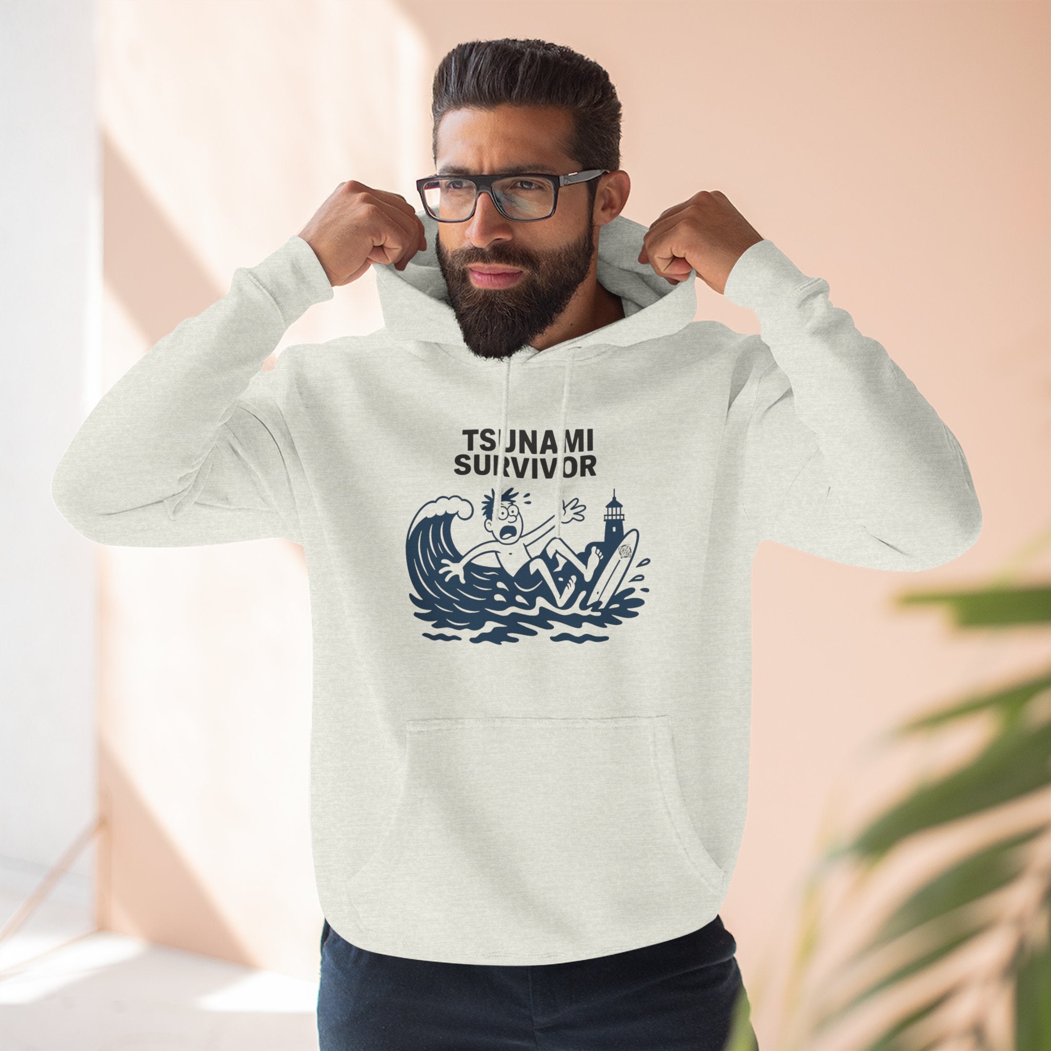 Tsunami Survivor Unisex - Pull-Over Cotton Blend Fleece Hoodie
