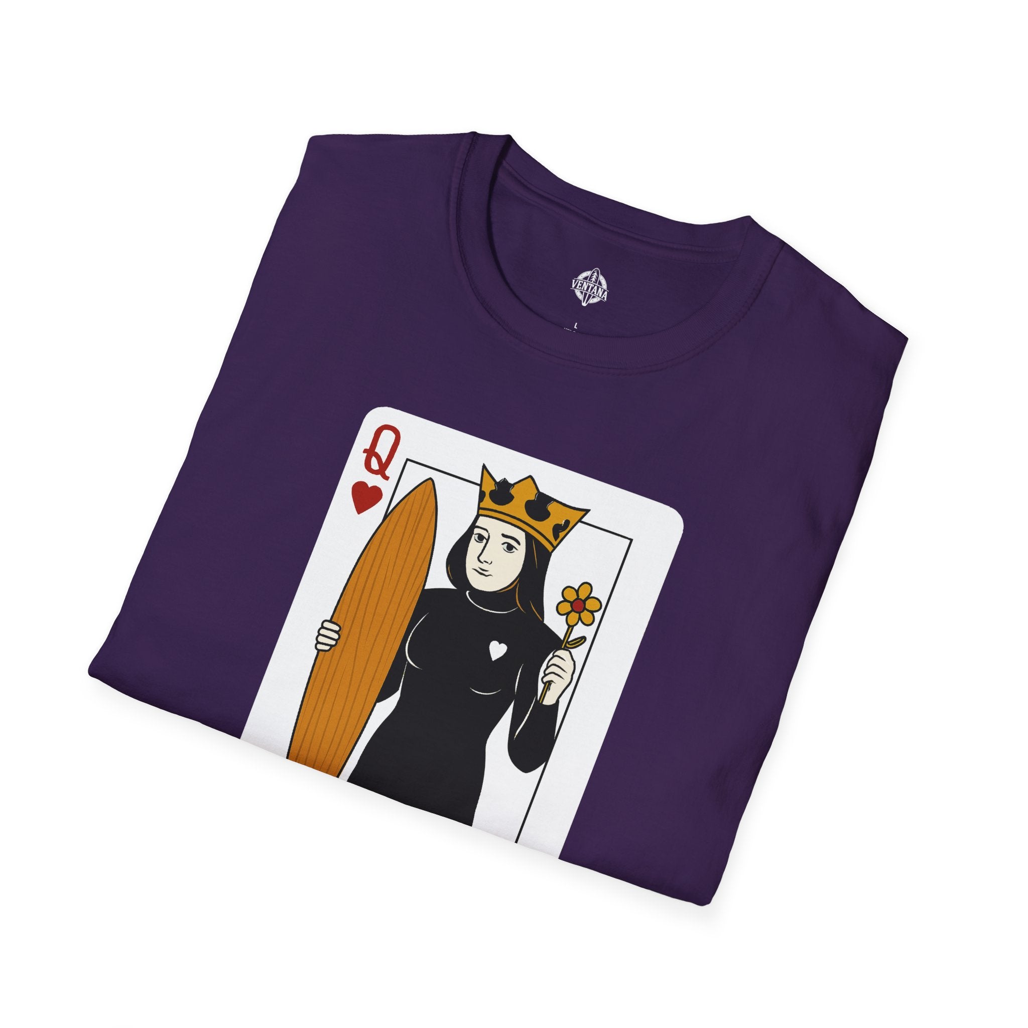 Queen of Hearts Surfer Unisex - U.S. Cotton T-Shirt