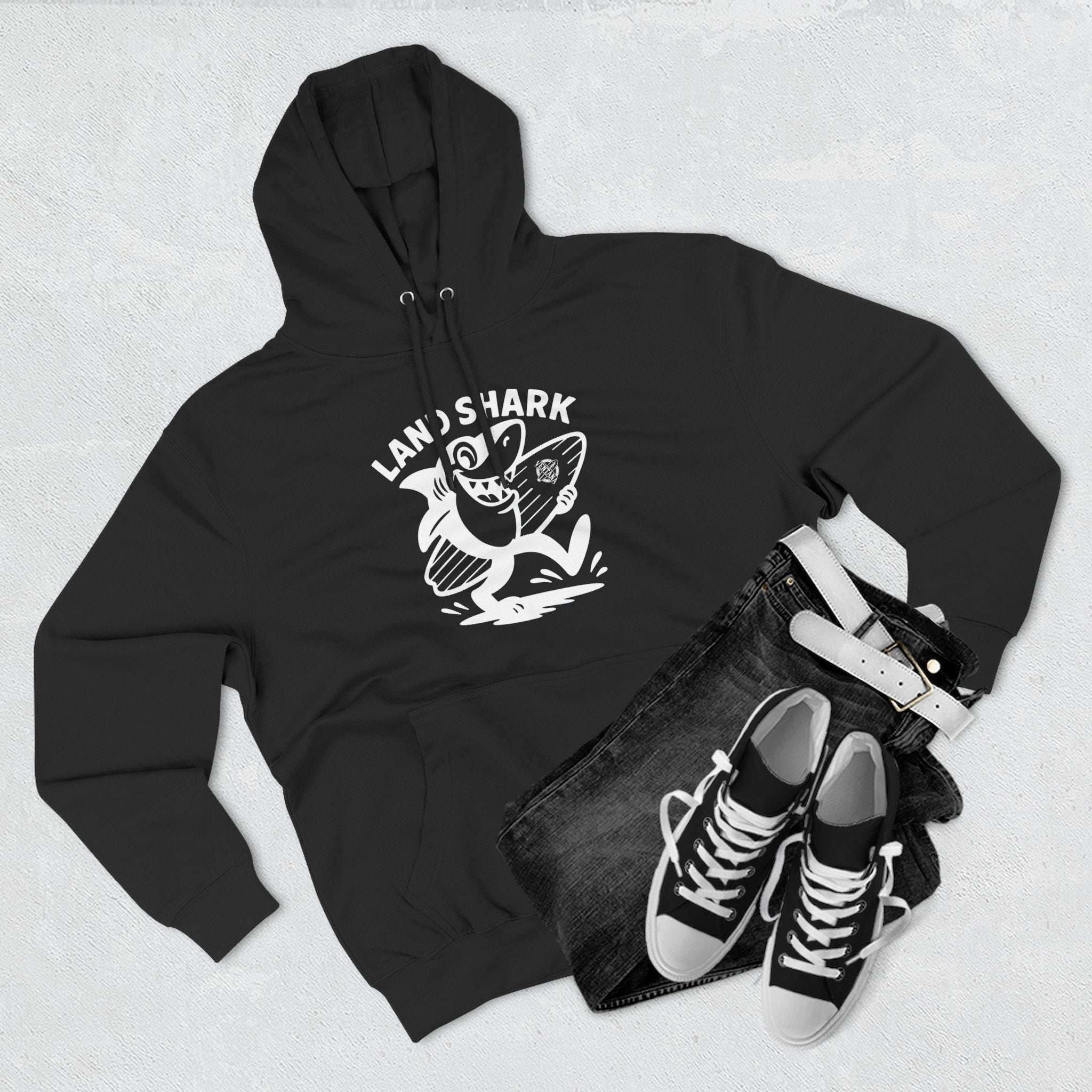 Land Shark Unisex - Pull-Over Cotton Blend Fleece Hoodie