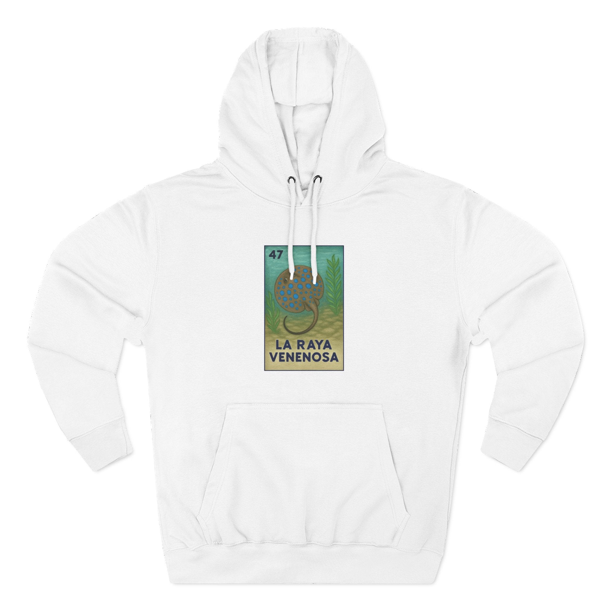 Stingray Lotería Unisex - Pull-Over Cotton Blend Fleece Hoodie (La Raya Venenosa)