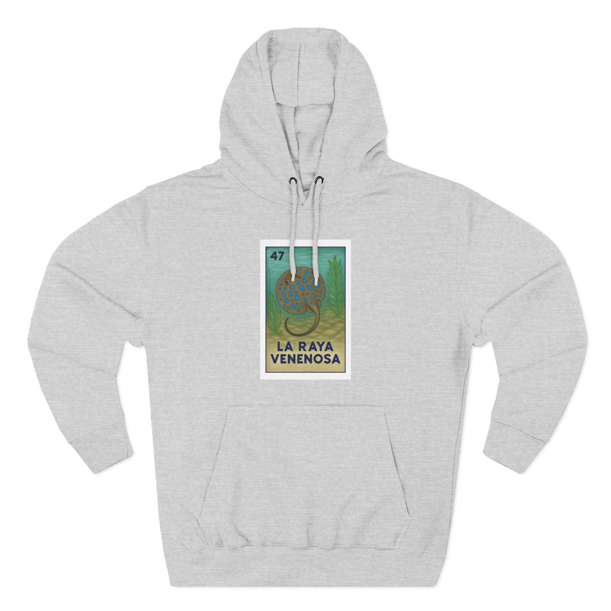 Stingray Lotería Unisex - Pull-Over Cotton Blend Fleece Hoodie (La Raya Venenosa)