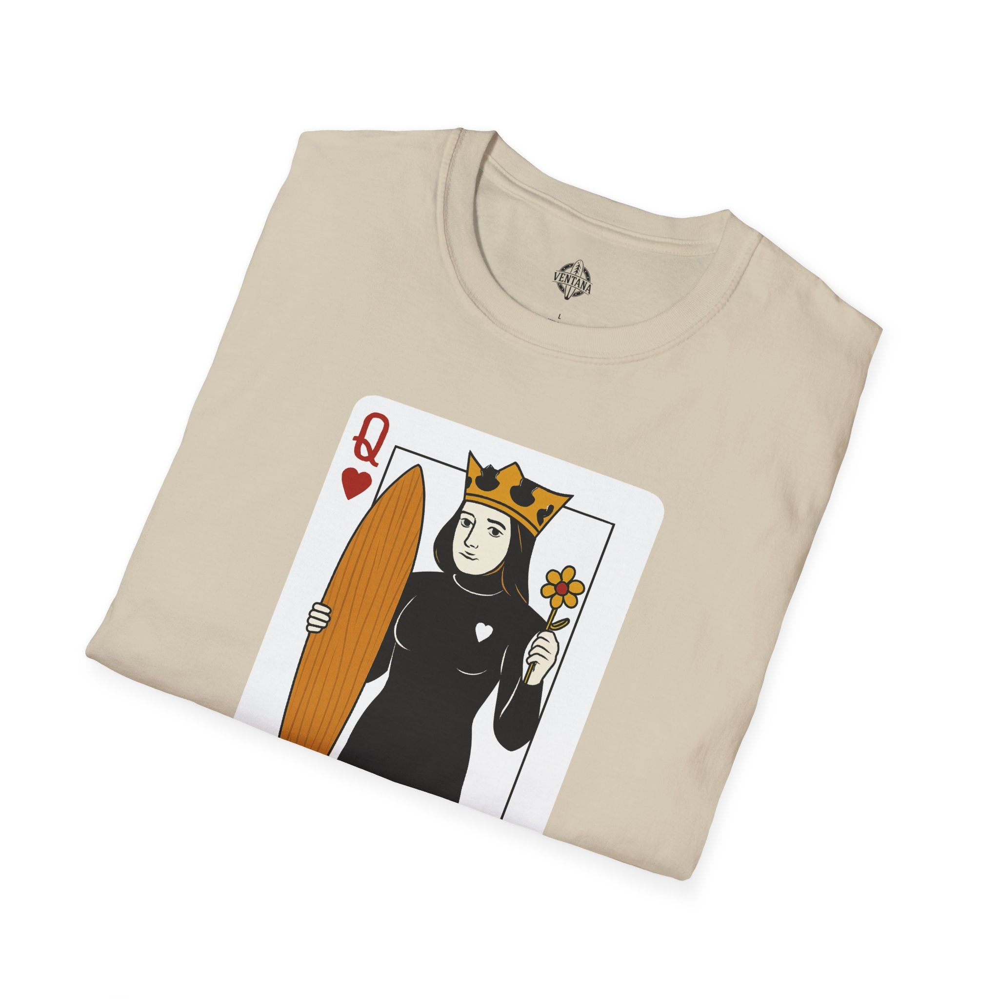 Queen of Hearts Surfer Unisex - U.S. Cotton T-Shirt