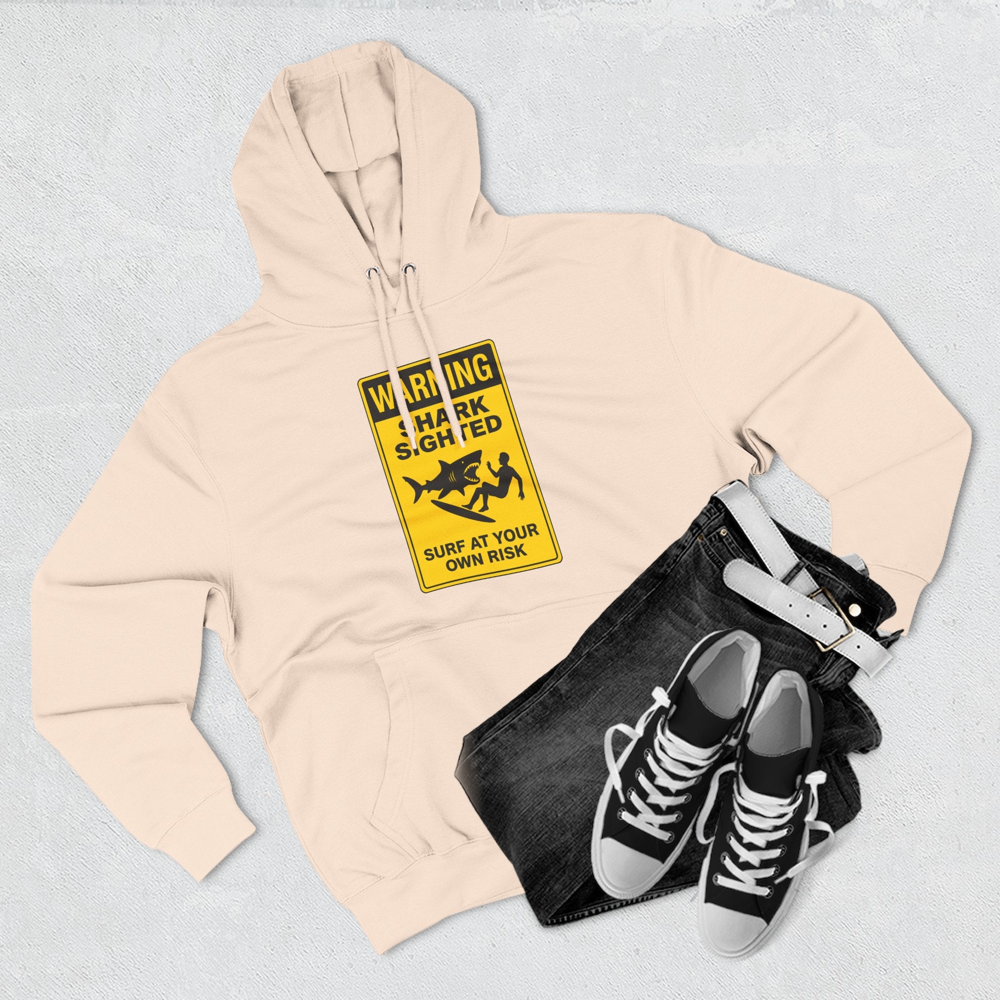 Shark Sighted Unisex - Pull-Over Cotton Blend Fleece Hoodie