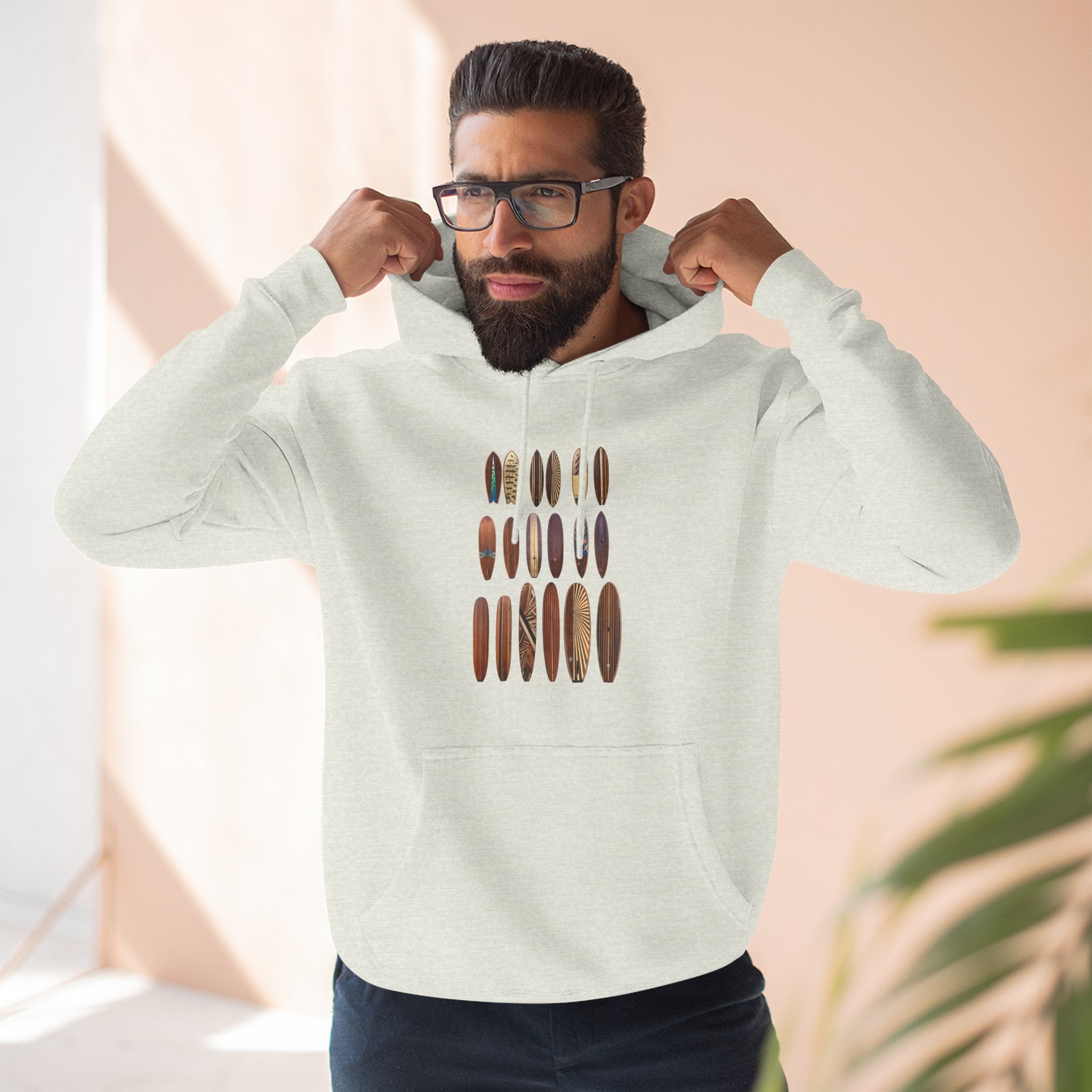 Ventana Wooden Surfboards Unisex - Pull-Over Cotton Blend Fleece Hoodie
