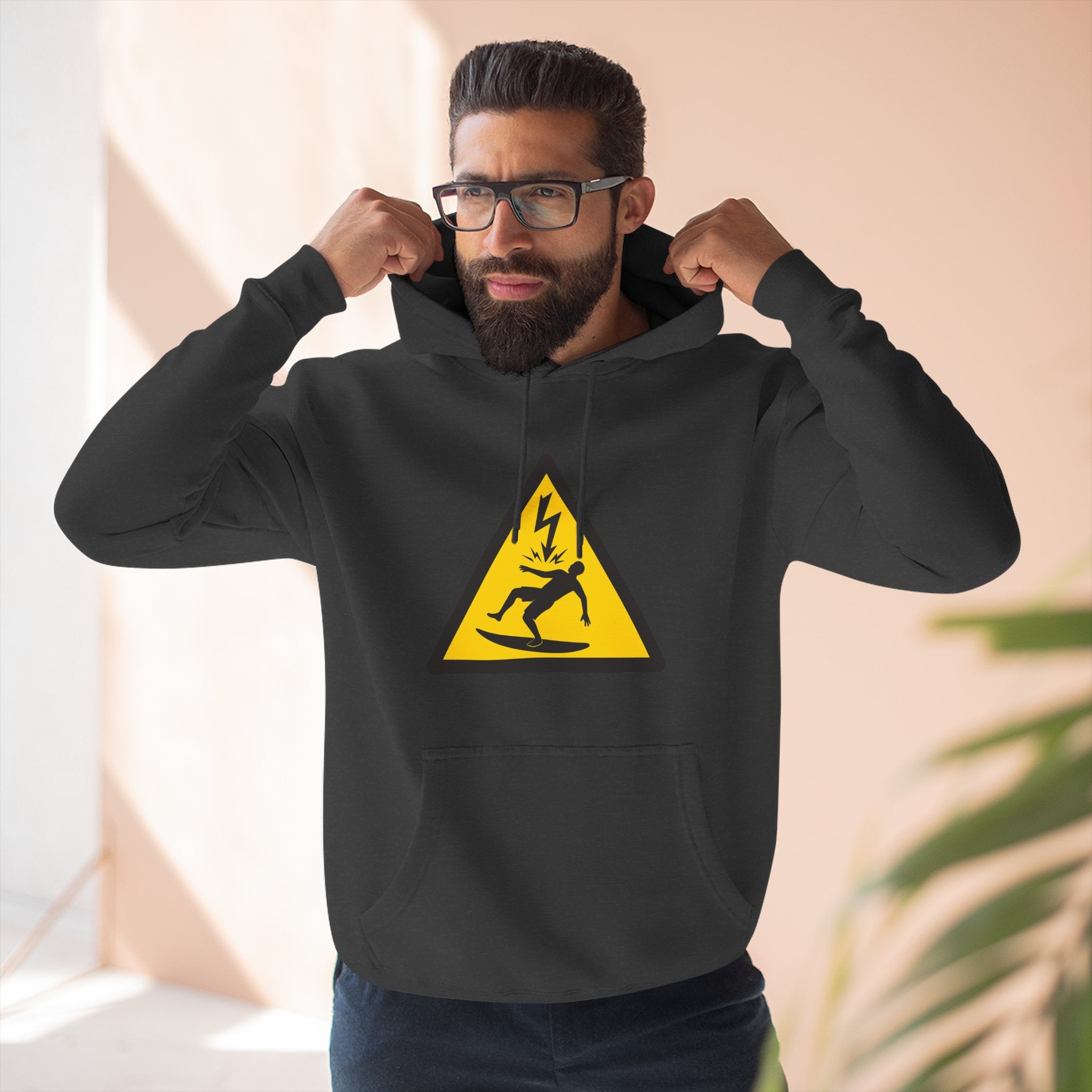 Electric Surfer Unisex - Pull-Over Cotton Blend Fleece Hoodie