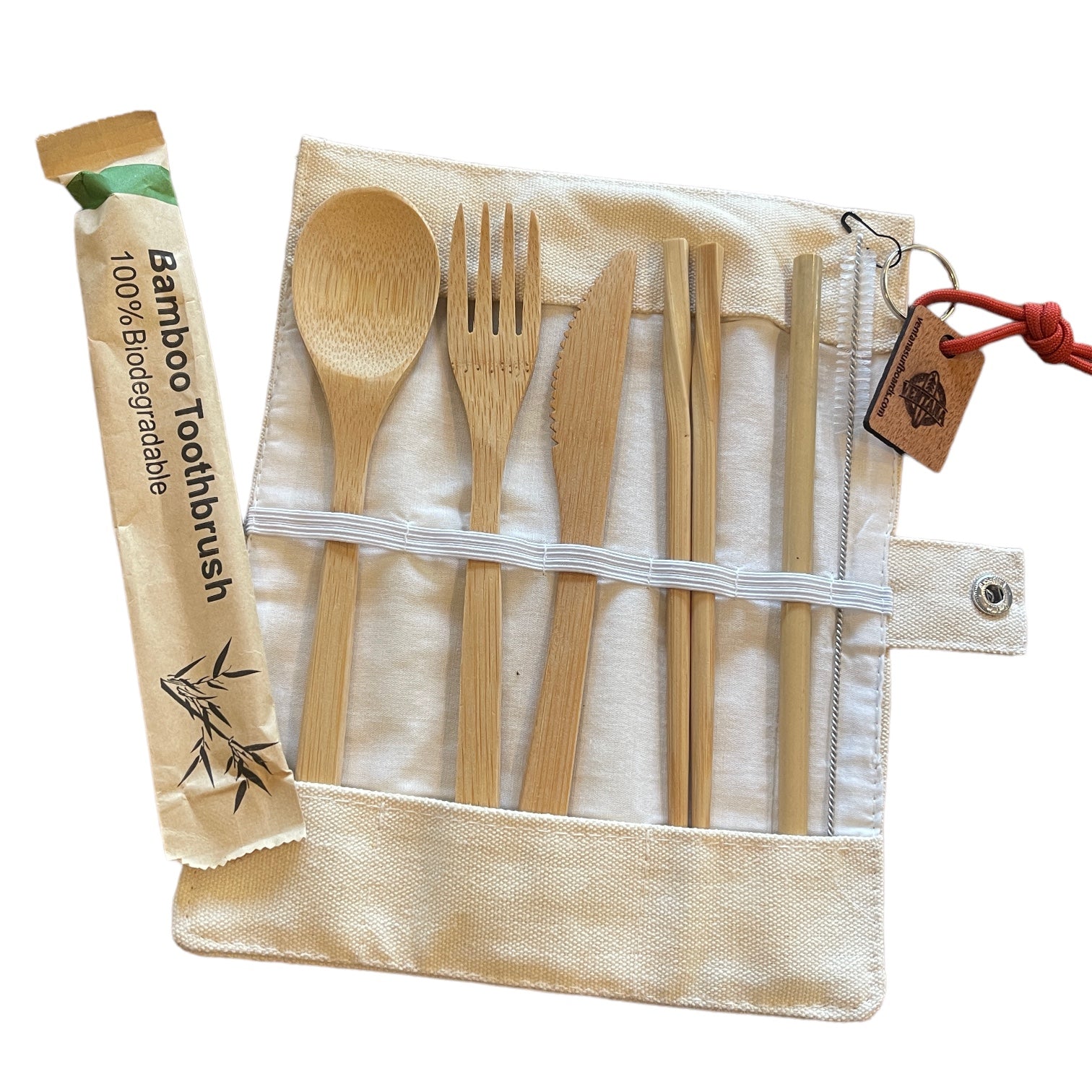 Ventana Bamboo Utensils & Toothbrush Set