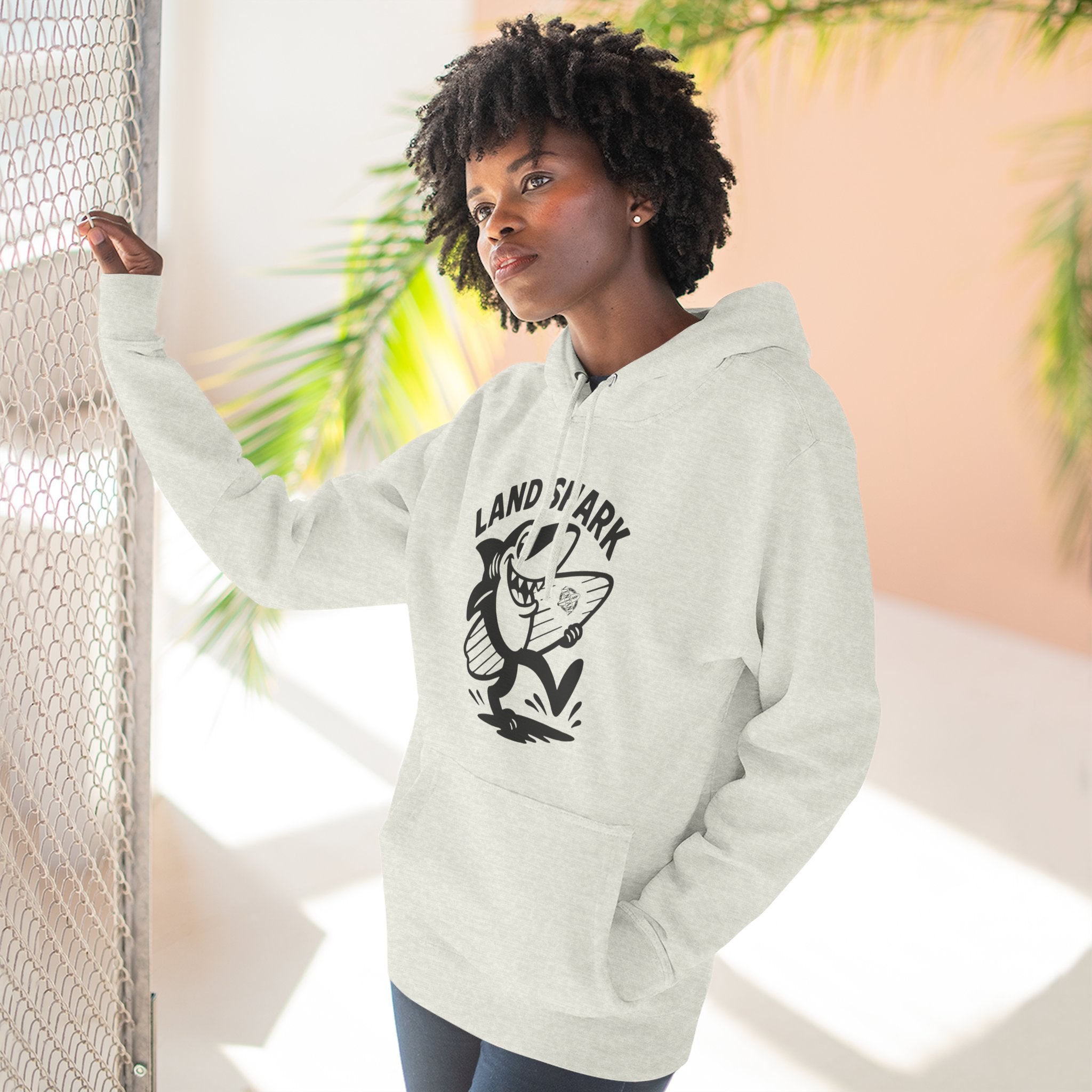 Land Shark Unisex - Pull-Over Cotton Blend Fleece Hoodie