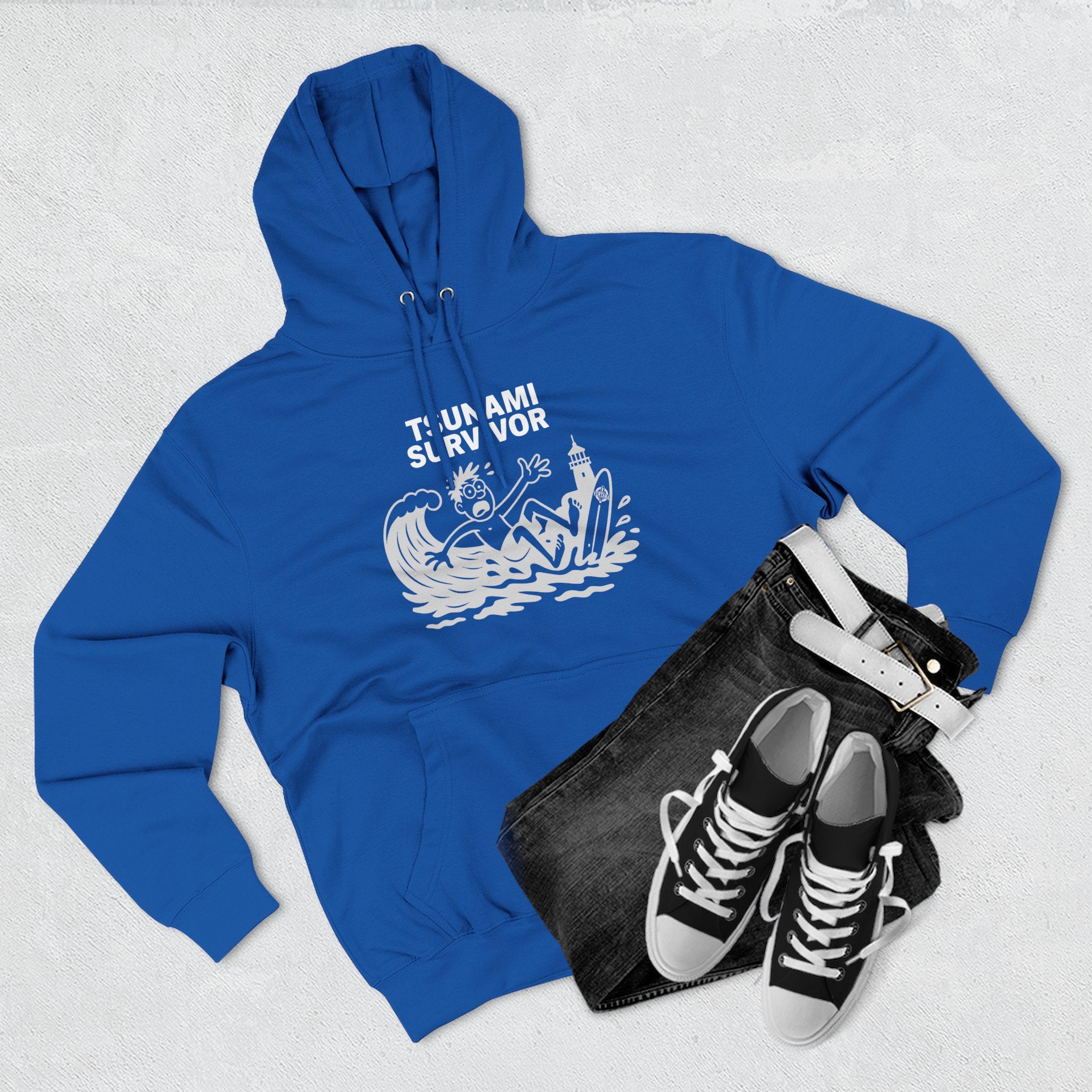 Tsunami Survivor Unisex - Pull-Over Cotton Blend Fleece Hoodie