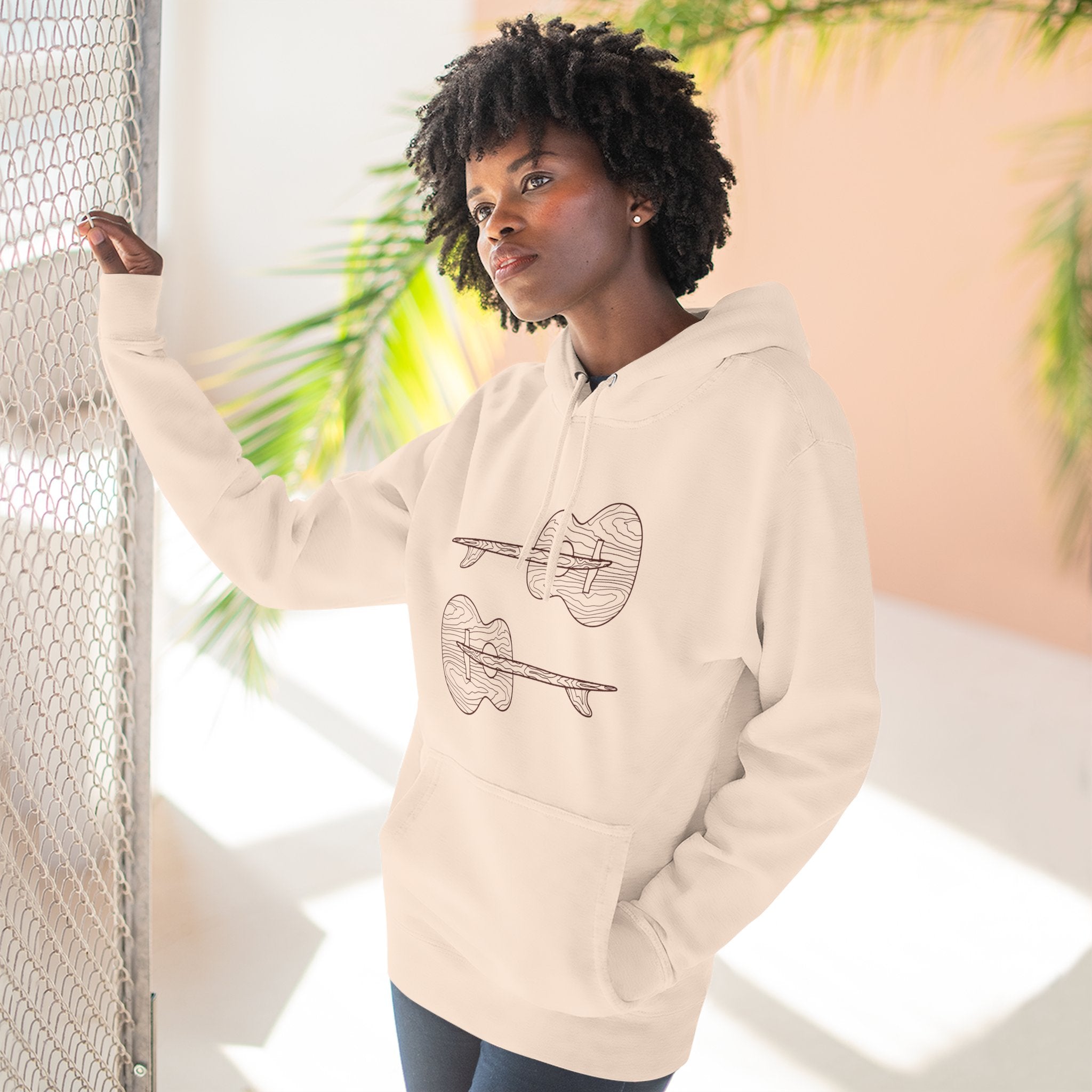 Ventana Santa Cruz Guitar Collab Unisex - Pull-Over Cotton Blend Fleece Hoodie