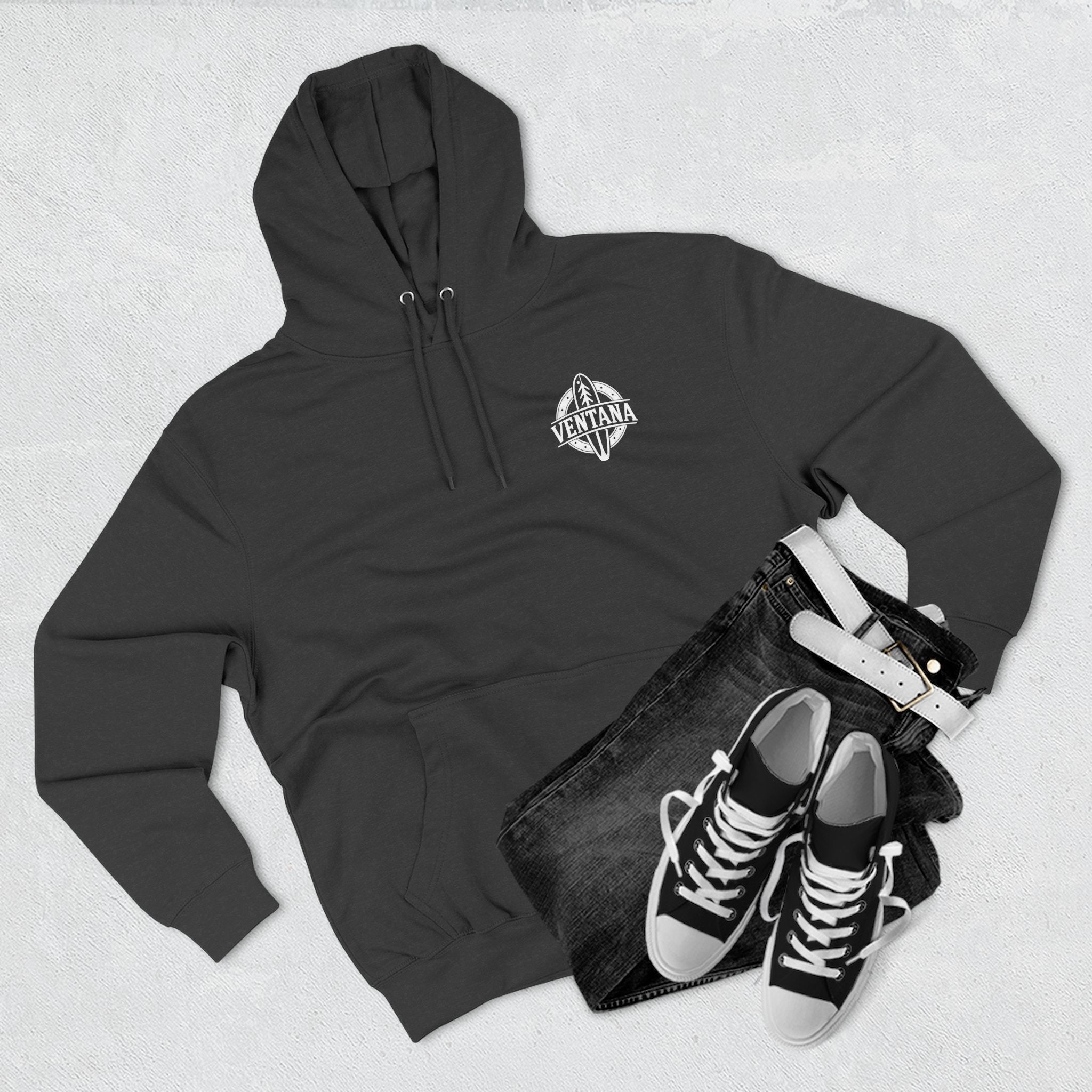 Ventana Surfsquatch by Thiago Bianchini Unisex - Pull-Over Cotton Blend Fleece Hoodie