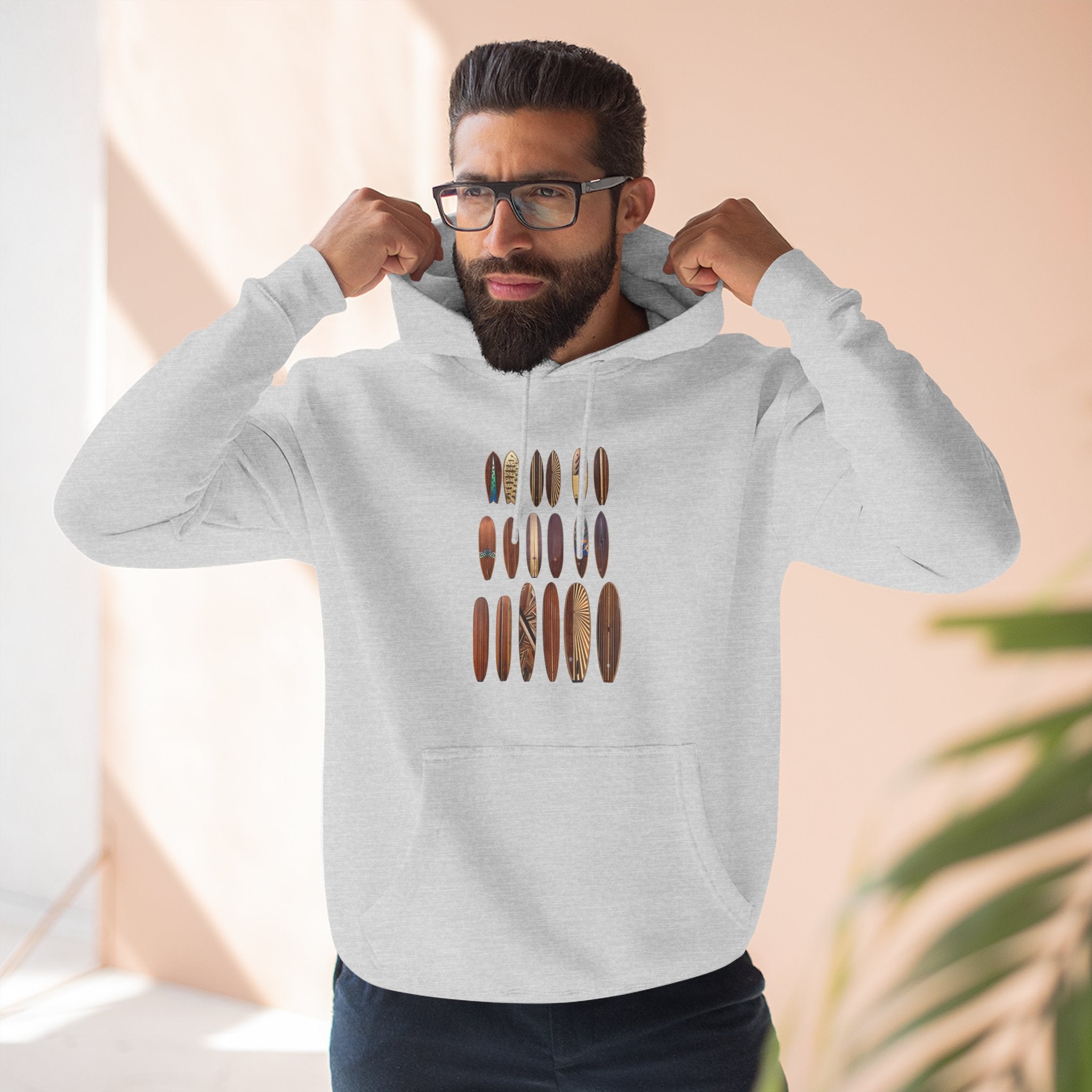 Ventana Wooden Surfboards Unisex - Pull-Over Cotton Blend Fleece Hoodie