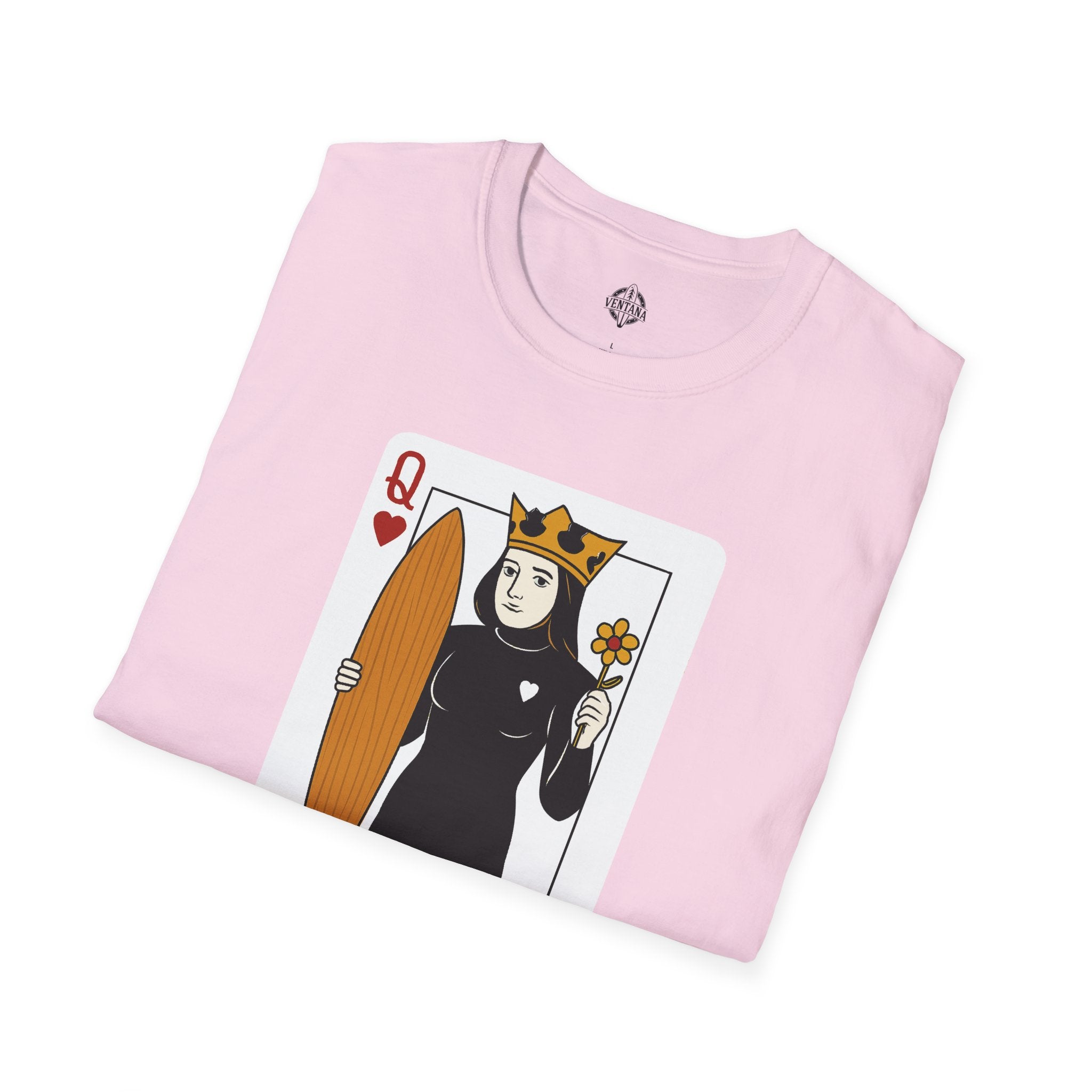 Queen of Hearts Surfer Unisex - U.S. Cotton T-Shirt