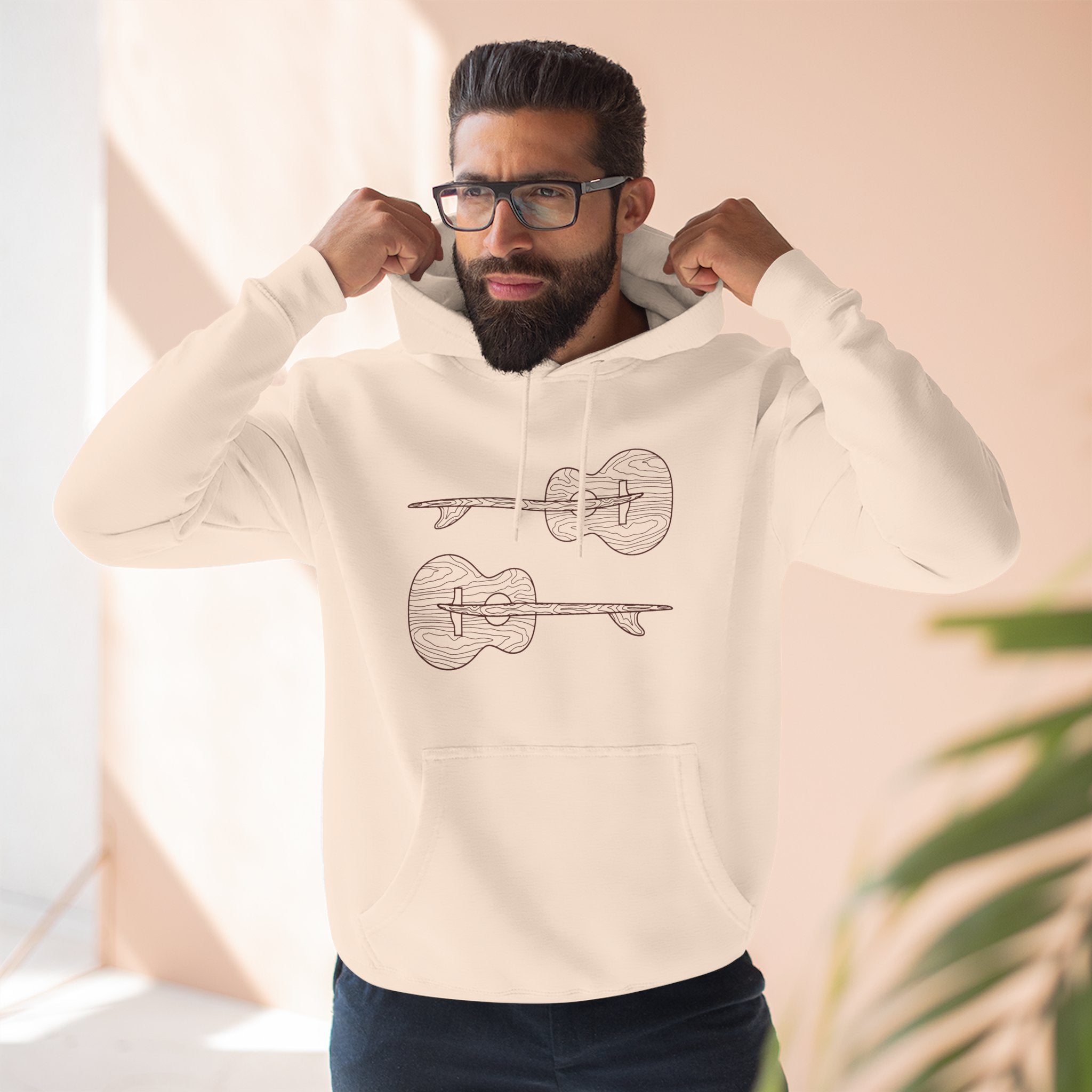 Ventana Santa Cruz Guitar Collab Unisex - Pull-Over Cotton Blend Fleece Hoodie