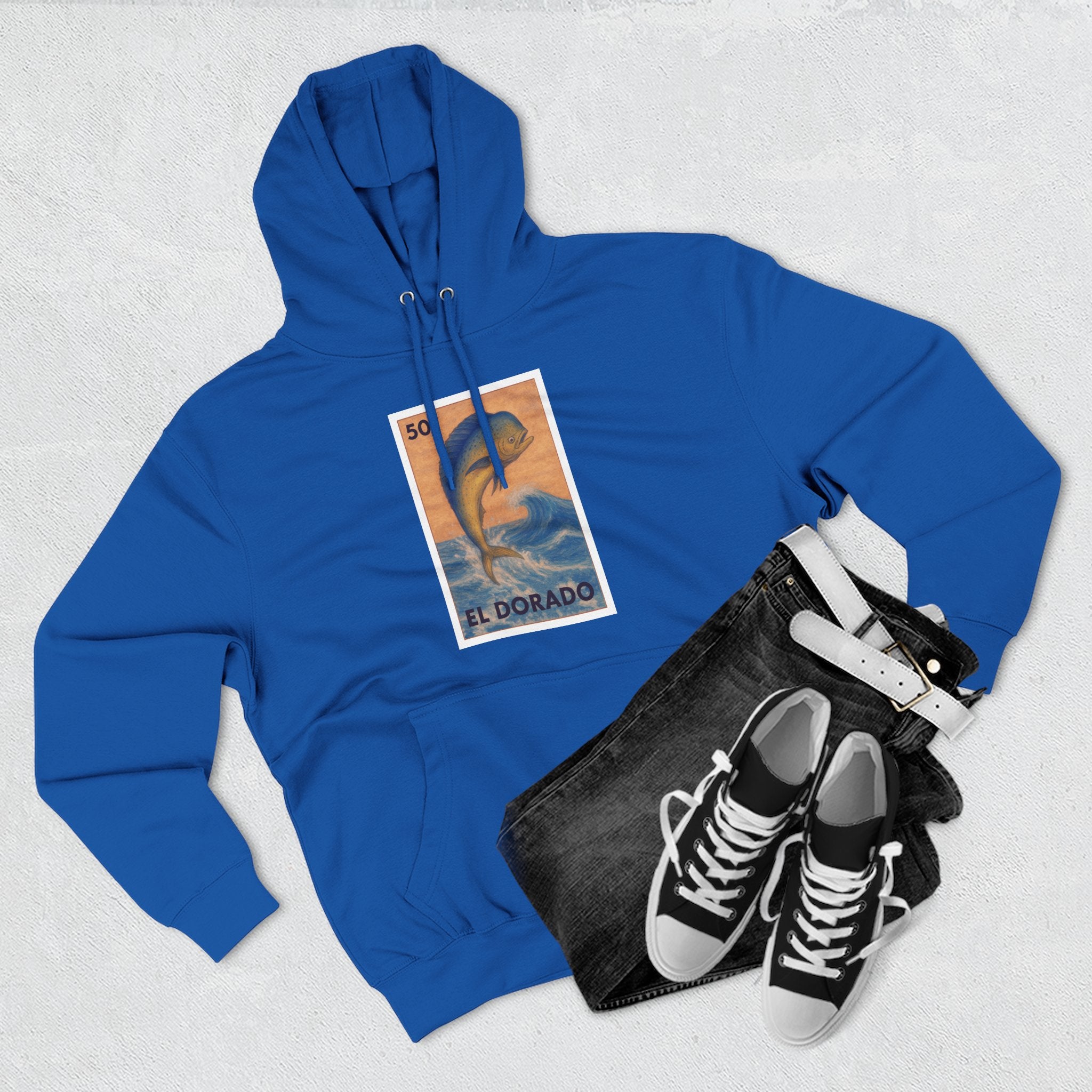 Dorado Lotería Unisex - Pull-Over Cotton Blend Fleece Hoodie (El Dorado)