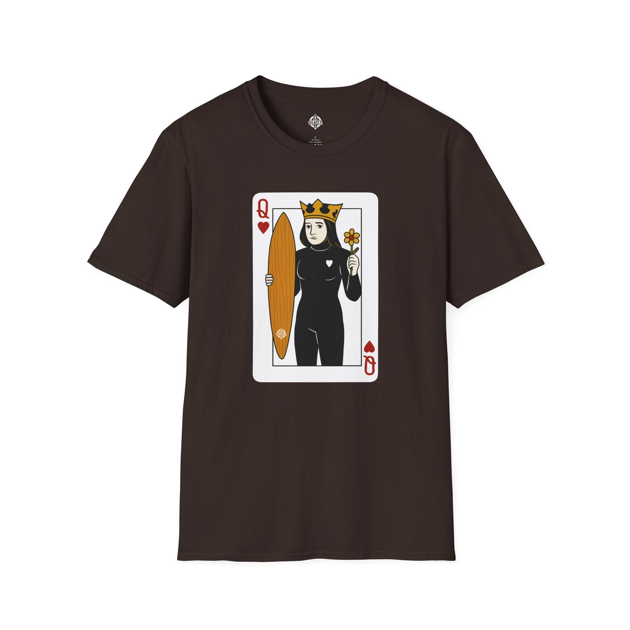 Queen of Hearts Surfer Unisex - U.S. Cotton T-Shirt
