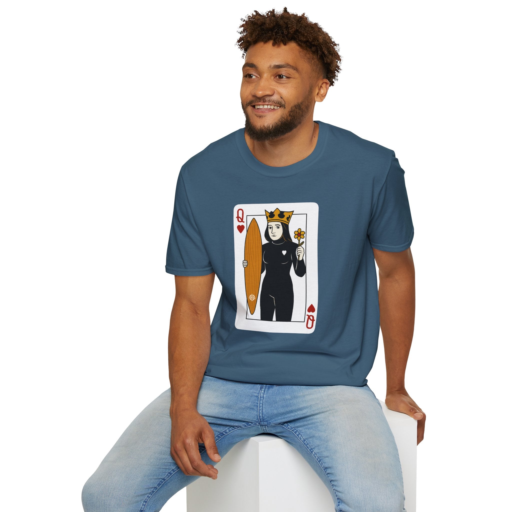 Queen of Hearts Surfer Unisex - U.S. Cotton T-Shirt