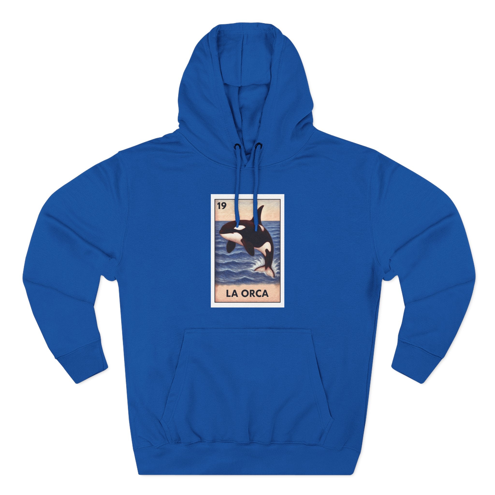 Orca Lotería Unisex - Pull-Over Cotton Blend Fleece Hoodie (La Orca)