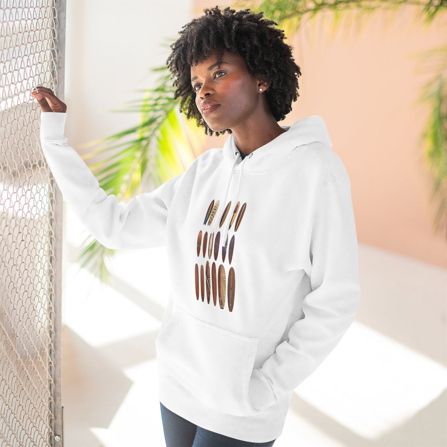 Ventana Wooden Surfboards Unisex - Pull-Over Cotton Blend Fleece Hoodie