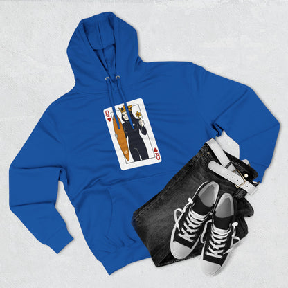 Queen of Hearts Surfer Unisex - Pull-Over Cotton Blend Fleece Hoodie