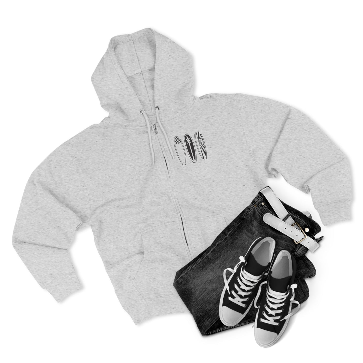 Ventana Three Board Unisex - Zip Cotton Blend Fleece Hoodie