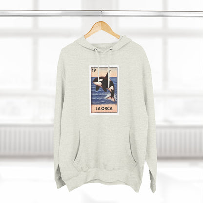 Orca Lotería Unisex - Pull-Over Cotton Blend Fleece Hoodie (La Orca)