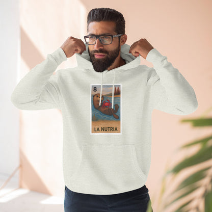 Sea Otter Lotería Unisex - Pull-Over Cotton Blend Fleece Hoodie (La Nutria)