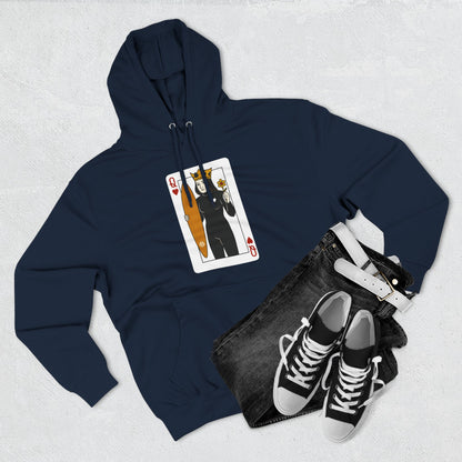 Queen of Hearts Surfer Unisex - Pull-Over Cotton Blend Fleece Hoodie