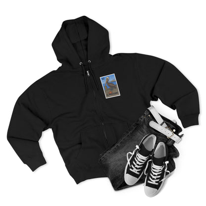 Pelican Lotería Unisex - Zip Cotton Blend Fleece Hoodie (El Pelícano)