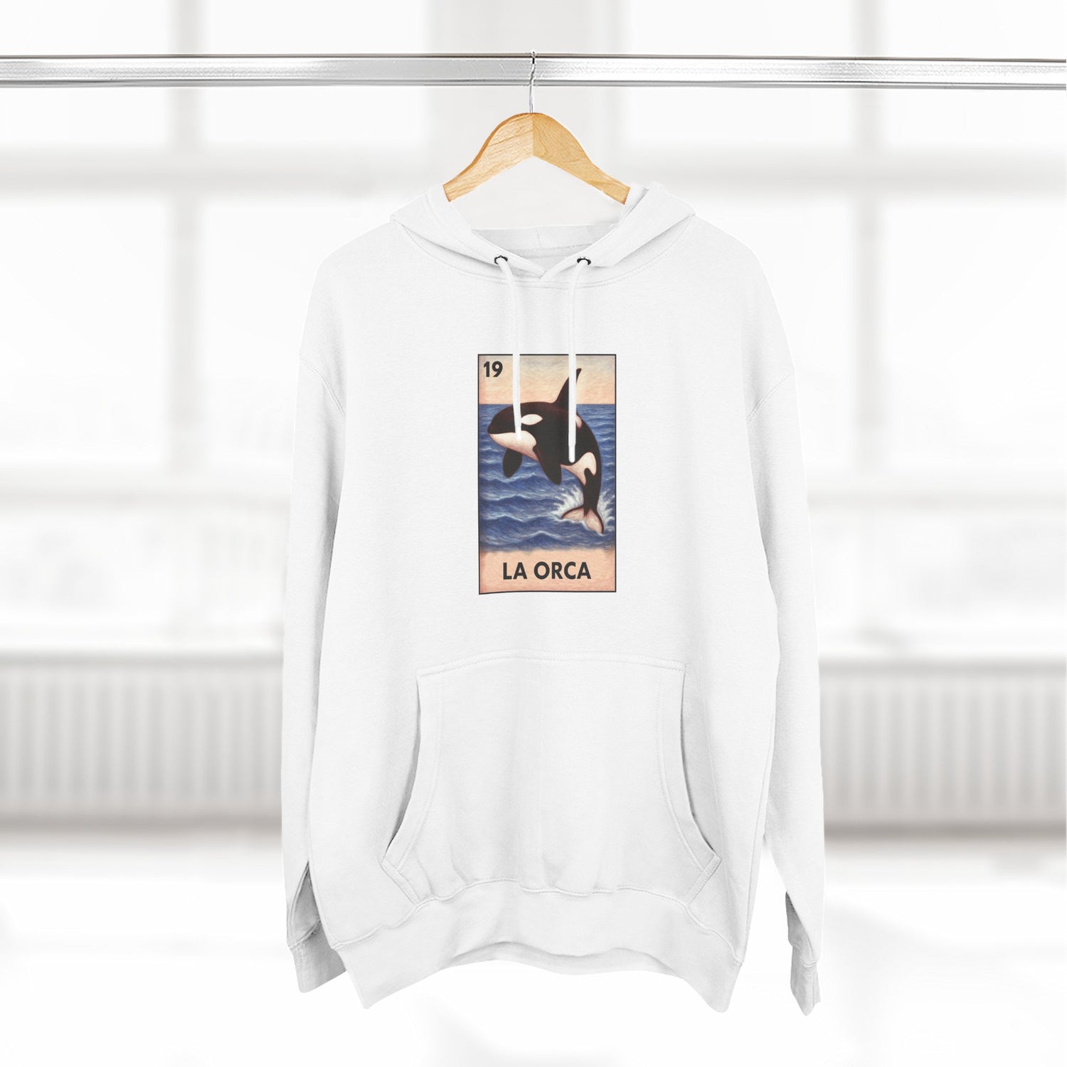 Orca Lotería Unisex - Pull-Over Cotton Blend Fleece Hoodie (La Orca)