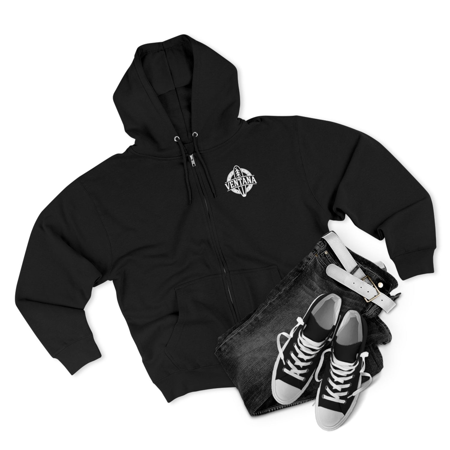 Ventana Treefish Logo Unisex - Zip Cotton Blend Fleece Hoodie