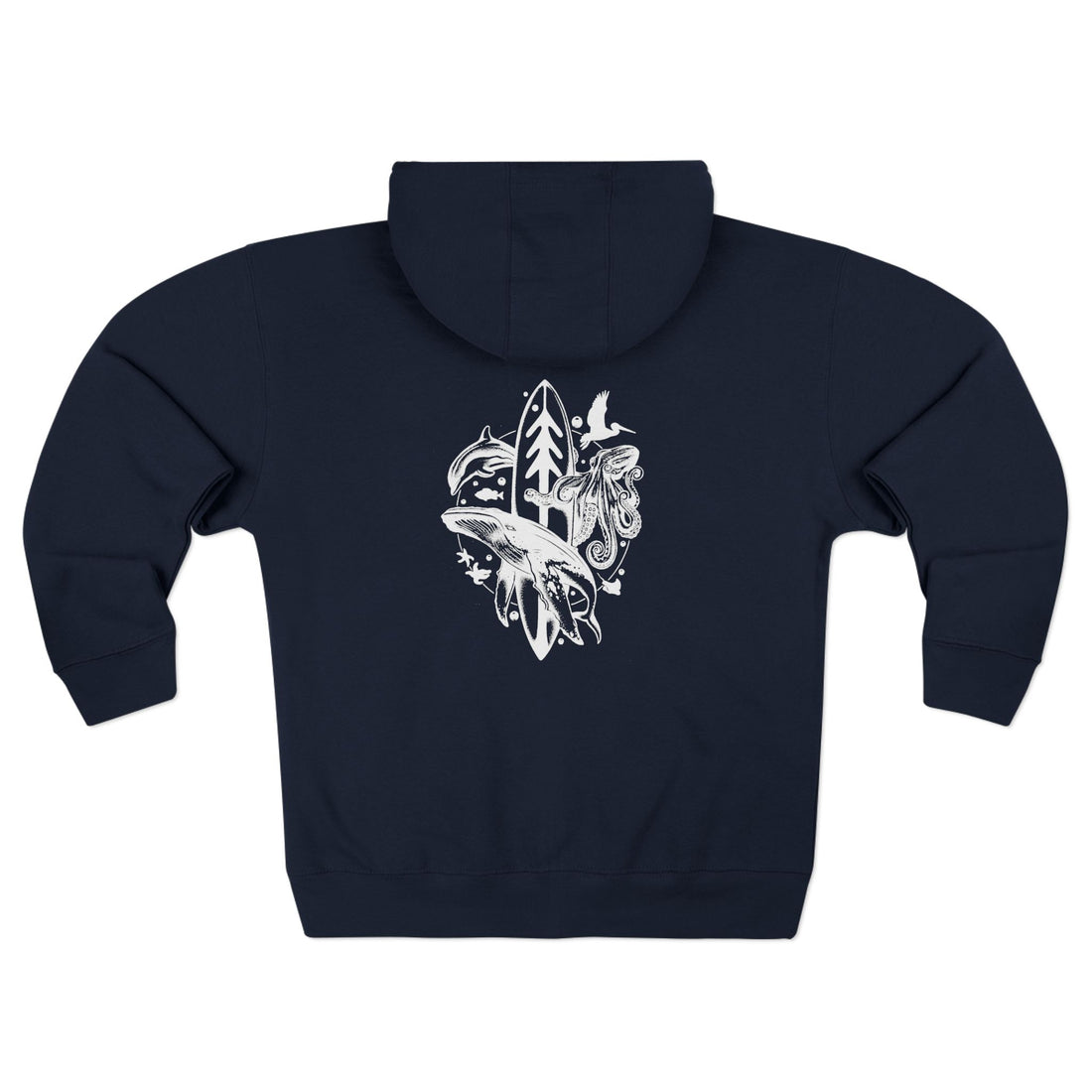 Ventana Monterey Bay by Thiago Bianchini Unisex - Zip Cotton Blend Fleece Hoodie