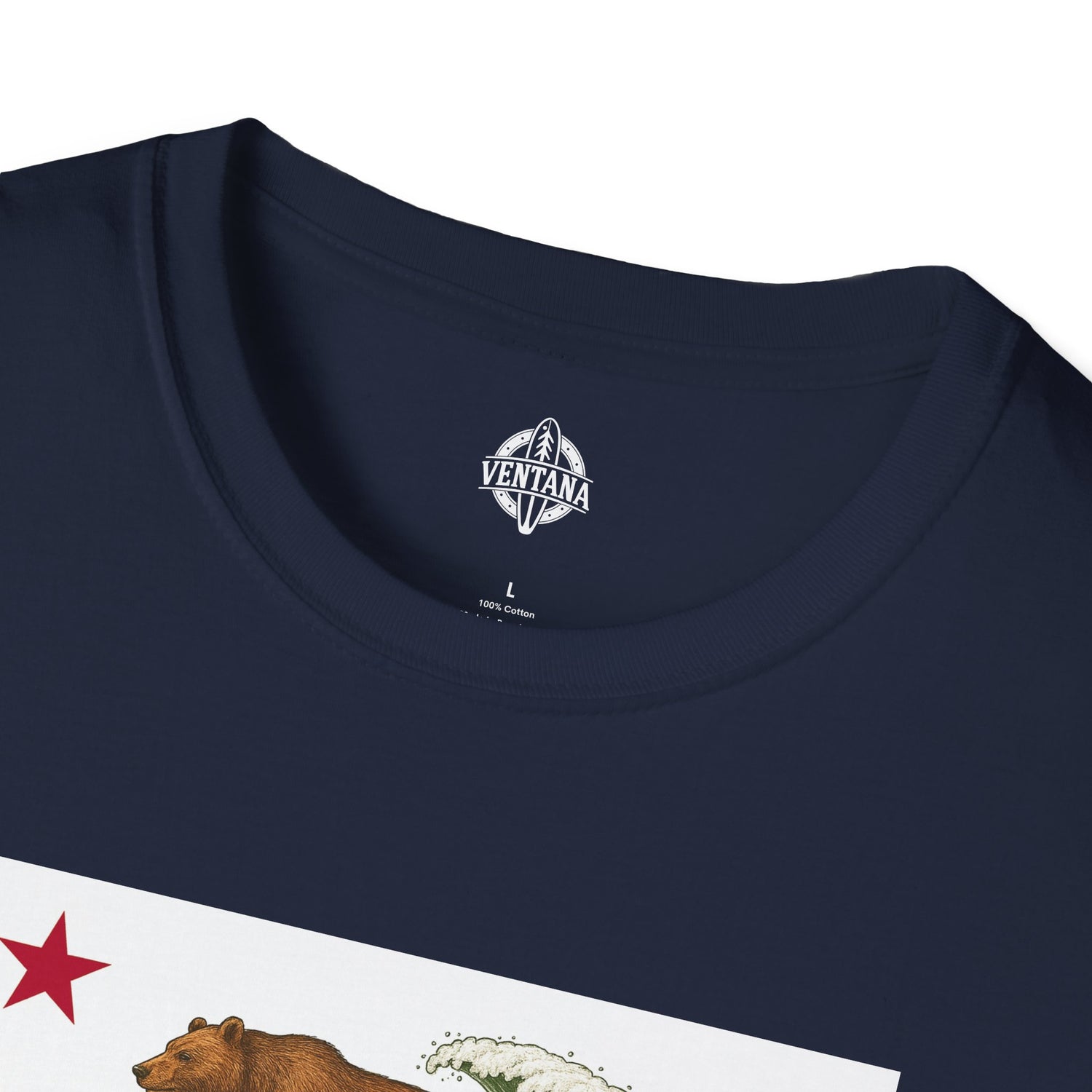 California Surfing Bear Flag Unisex - Soft Style U.S. Cotton T-Shirt
